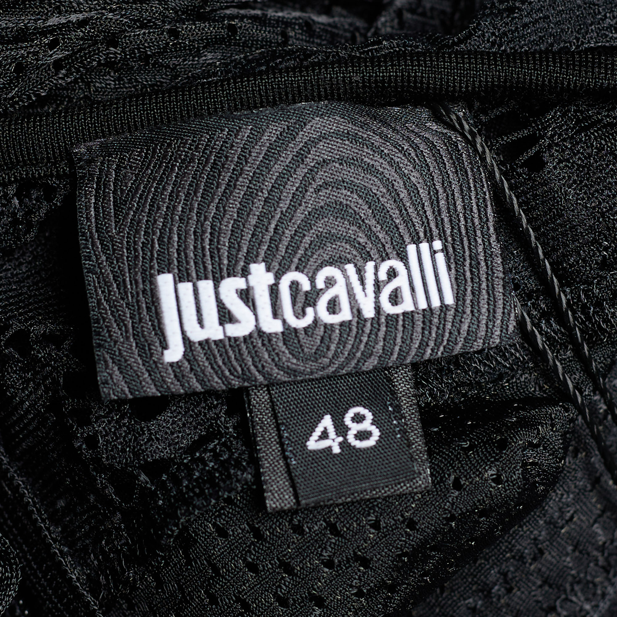 Just Cavalli Black Jersey Lace Trim Sleeveless Top L