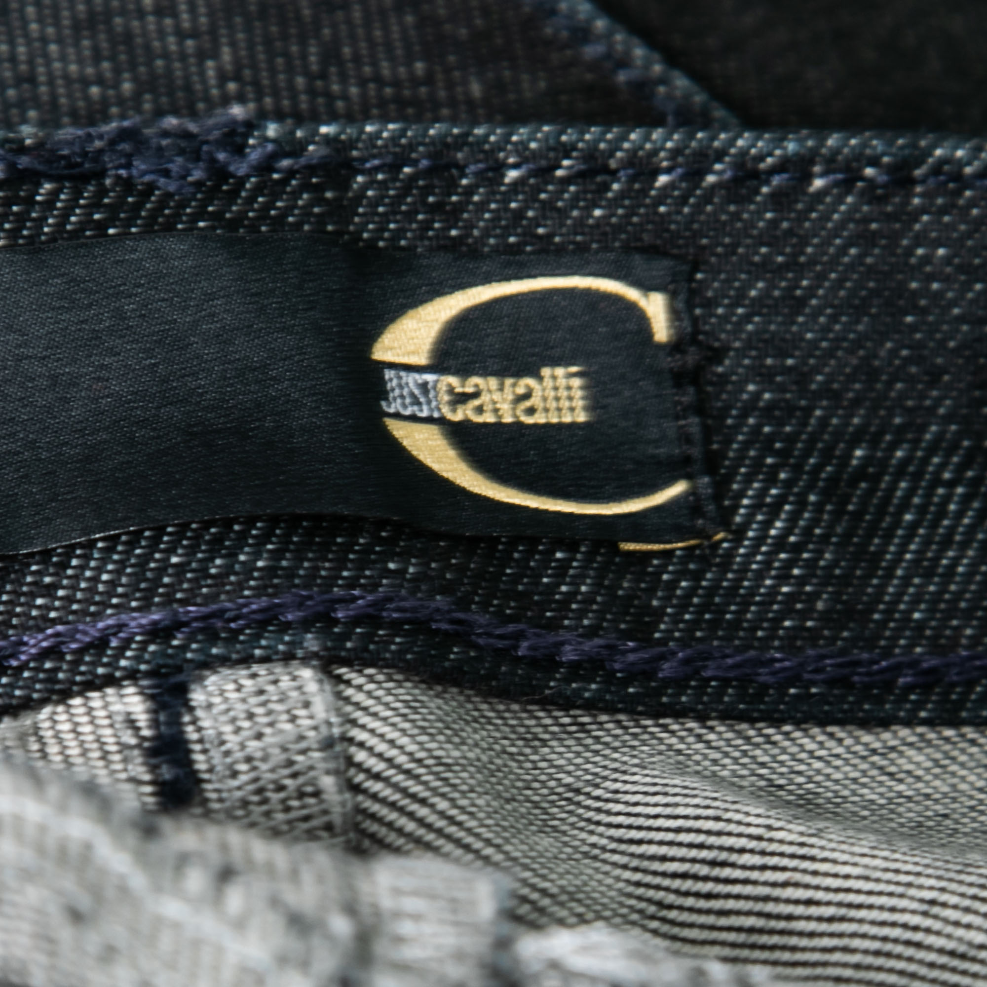Just Cavalli Black Denim Flared Jeans M/ Waist: 32