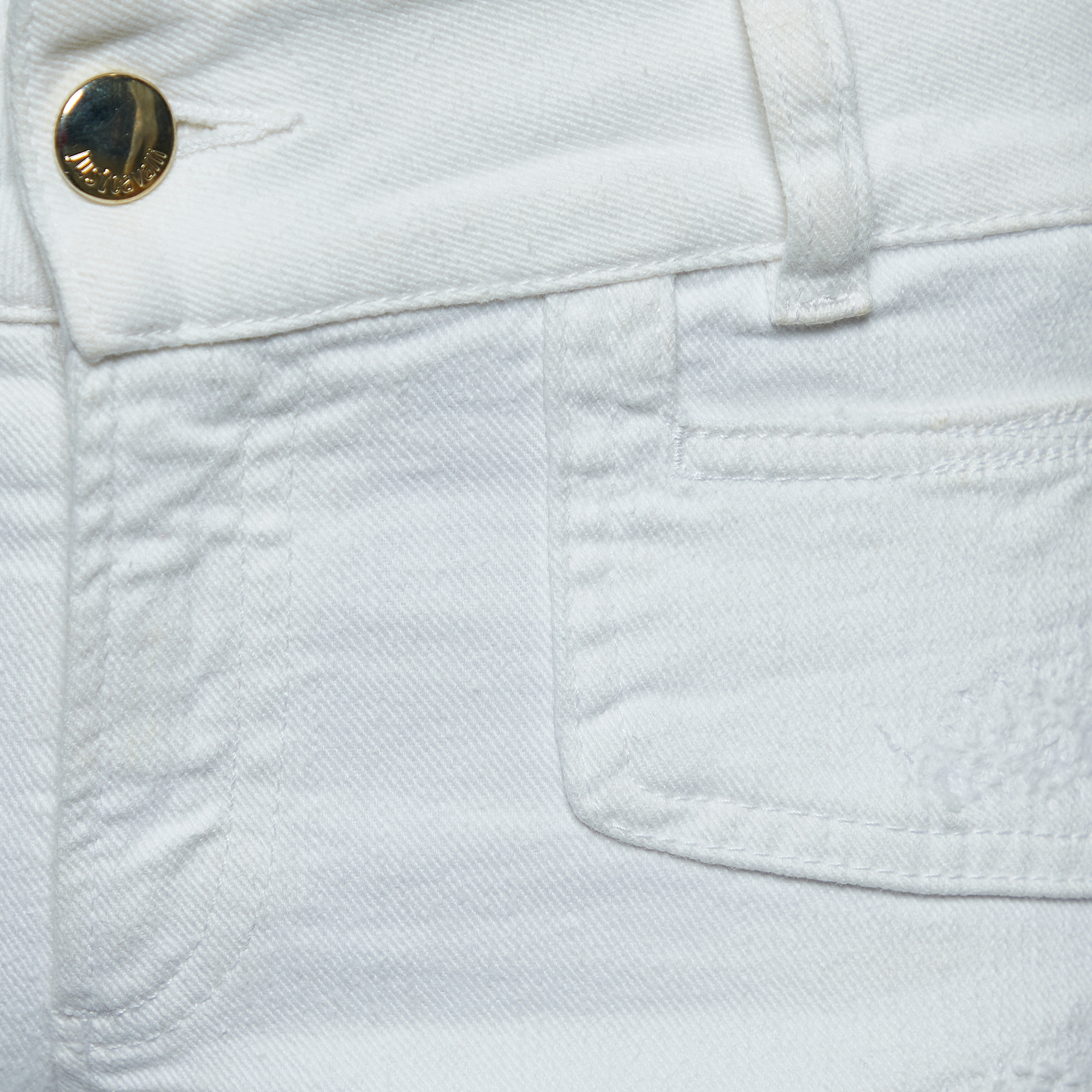Just Cavalli White Denim Cropped Jeans S Waist 30