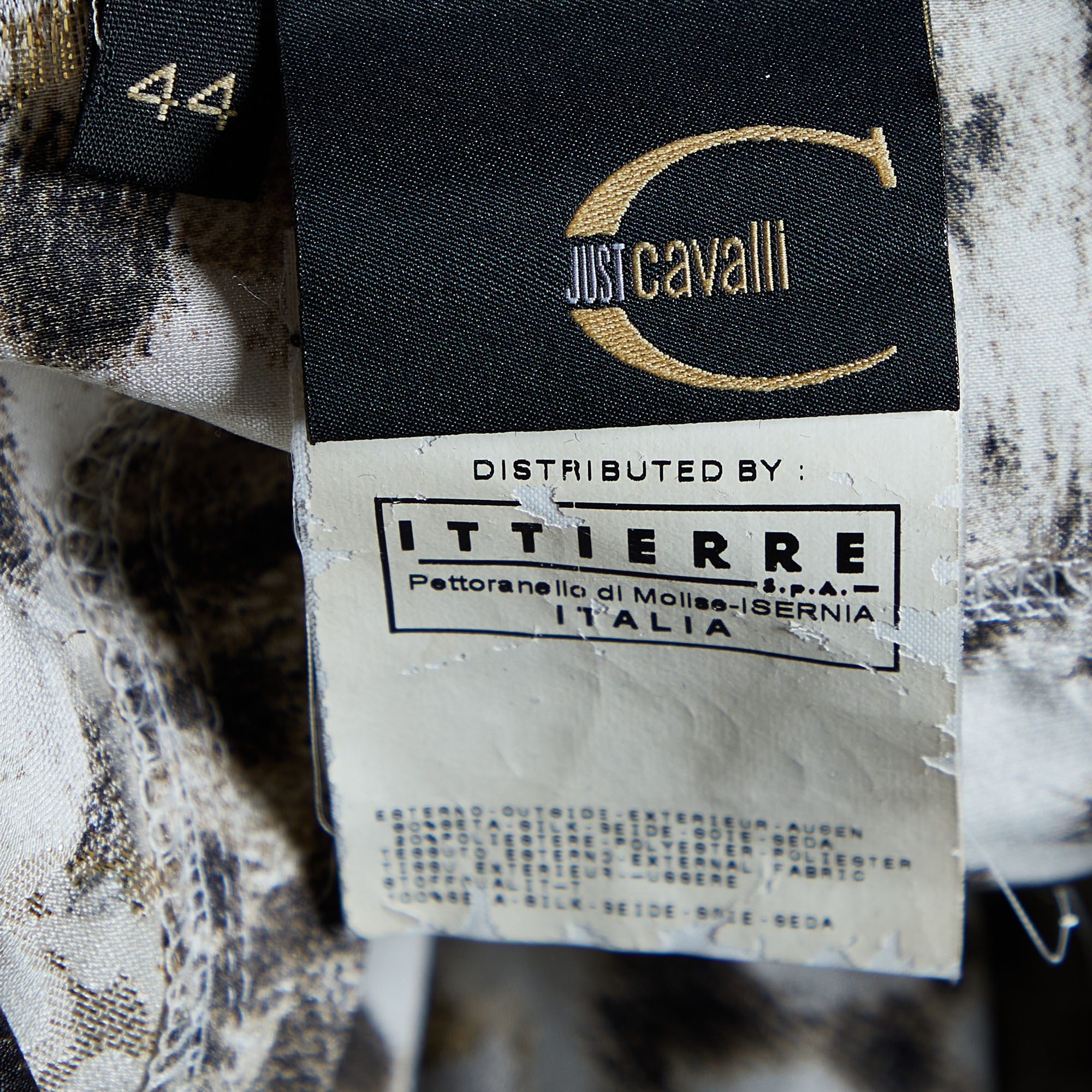 Just Cavalli Beige Animal Printed Fil Coupe Shirt M