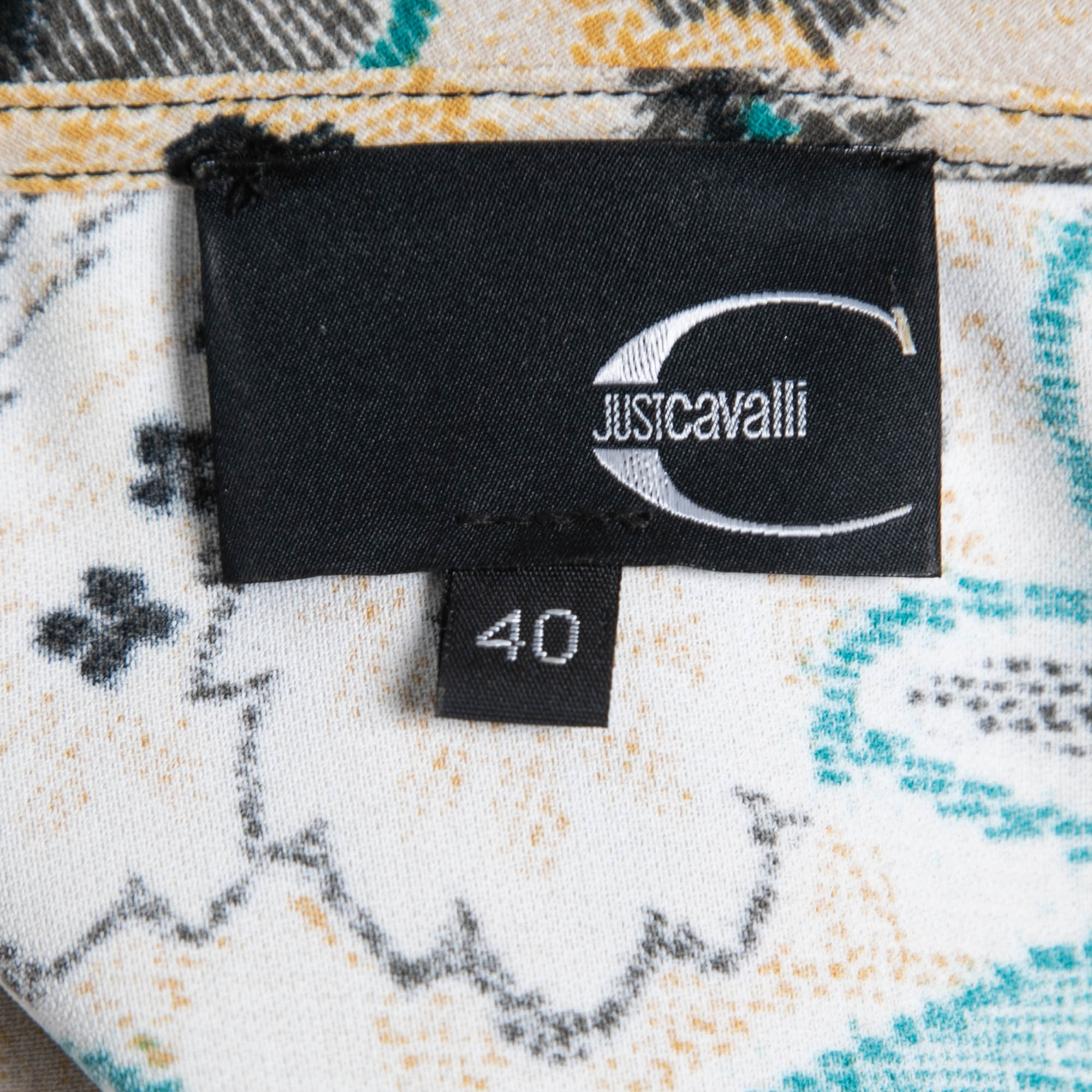 Just Cavalli Multicolor Printed Crepe Ruffled Short Dress S