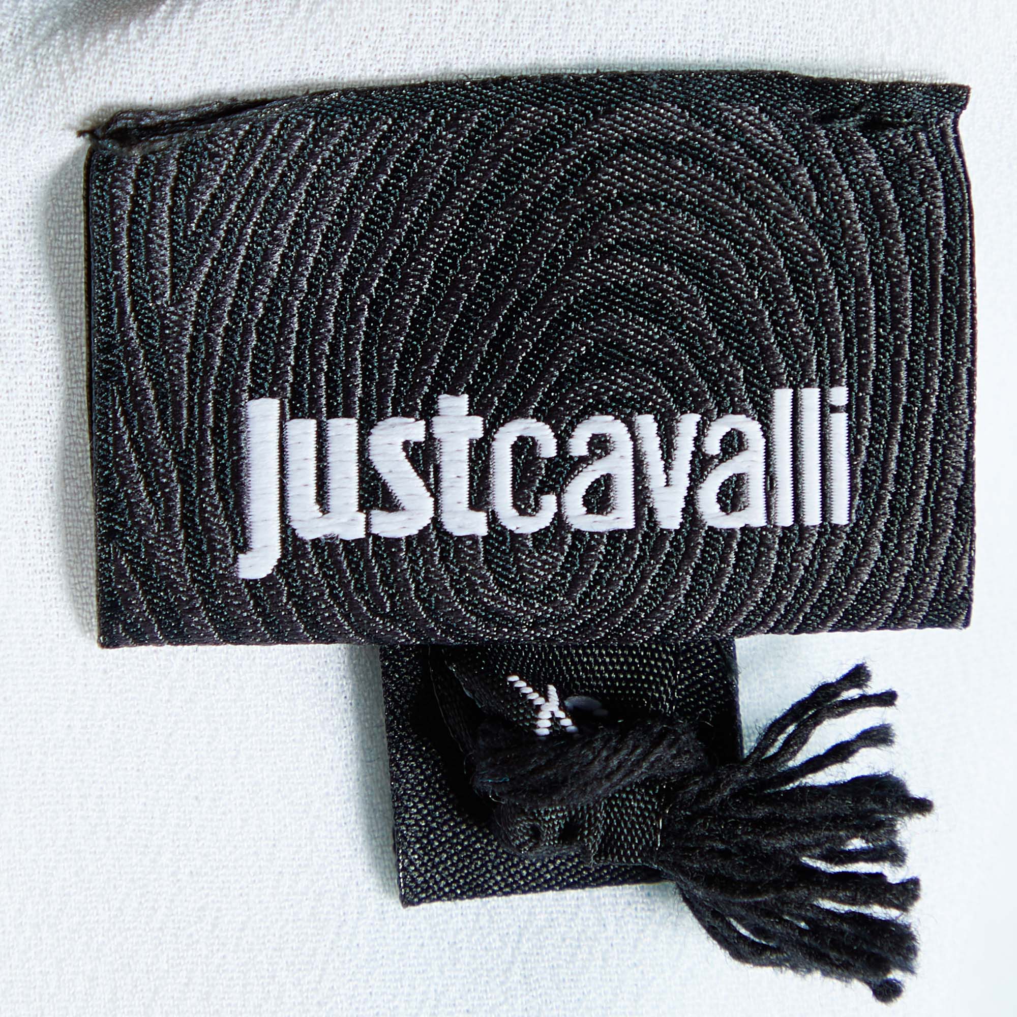 Just Cavalli White Printed Jersey Sheath Dress XS