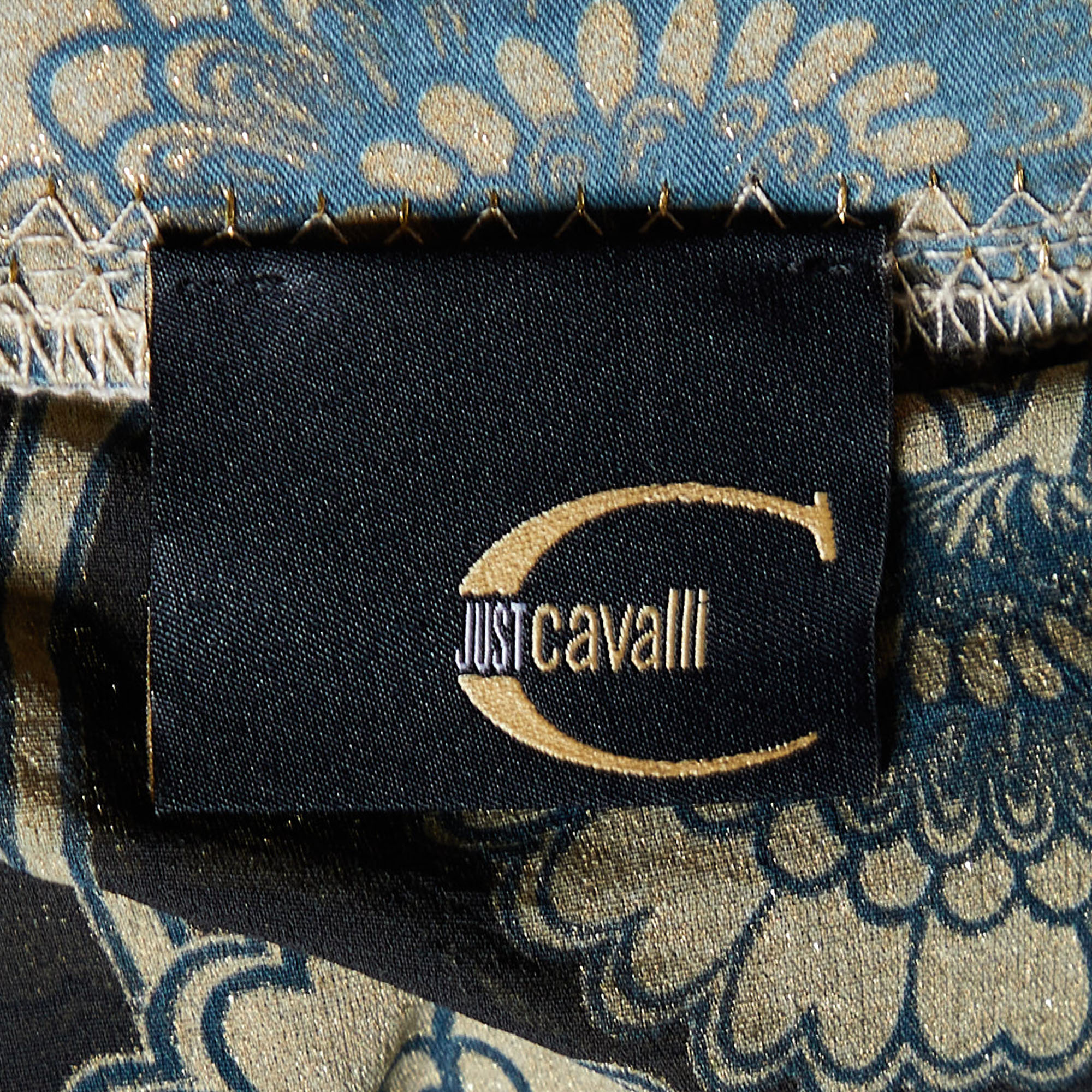 Just Cavalli Black Printed Silk Tunic M