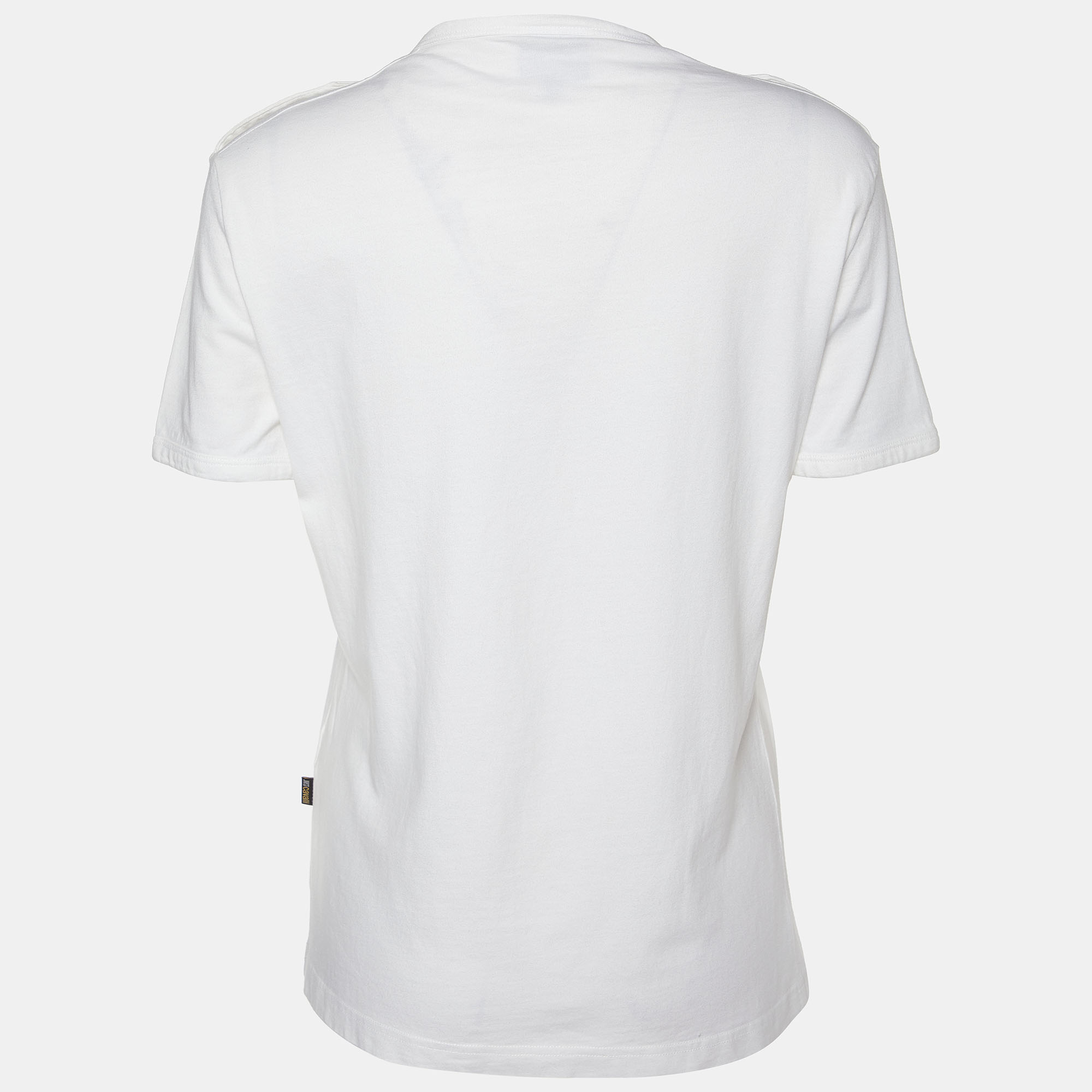 Just Cavalli White Cotton Knit Round Neck T-Shirt L