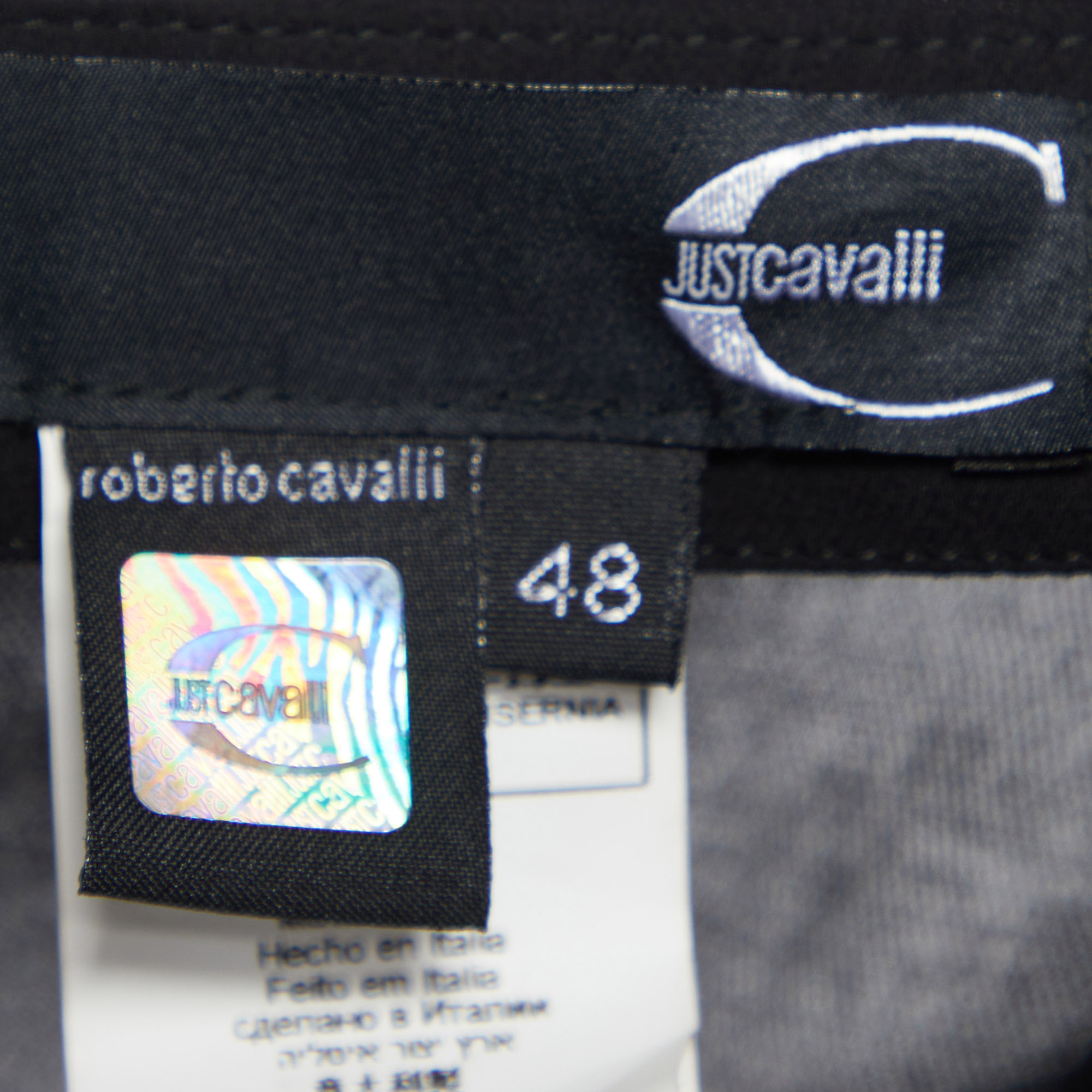 Just Cavalli Black Georgette Layered Ruffled Skirt L
