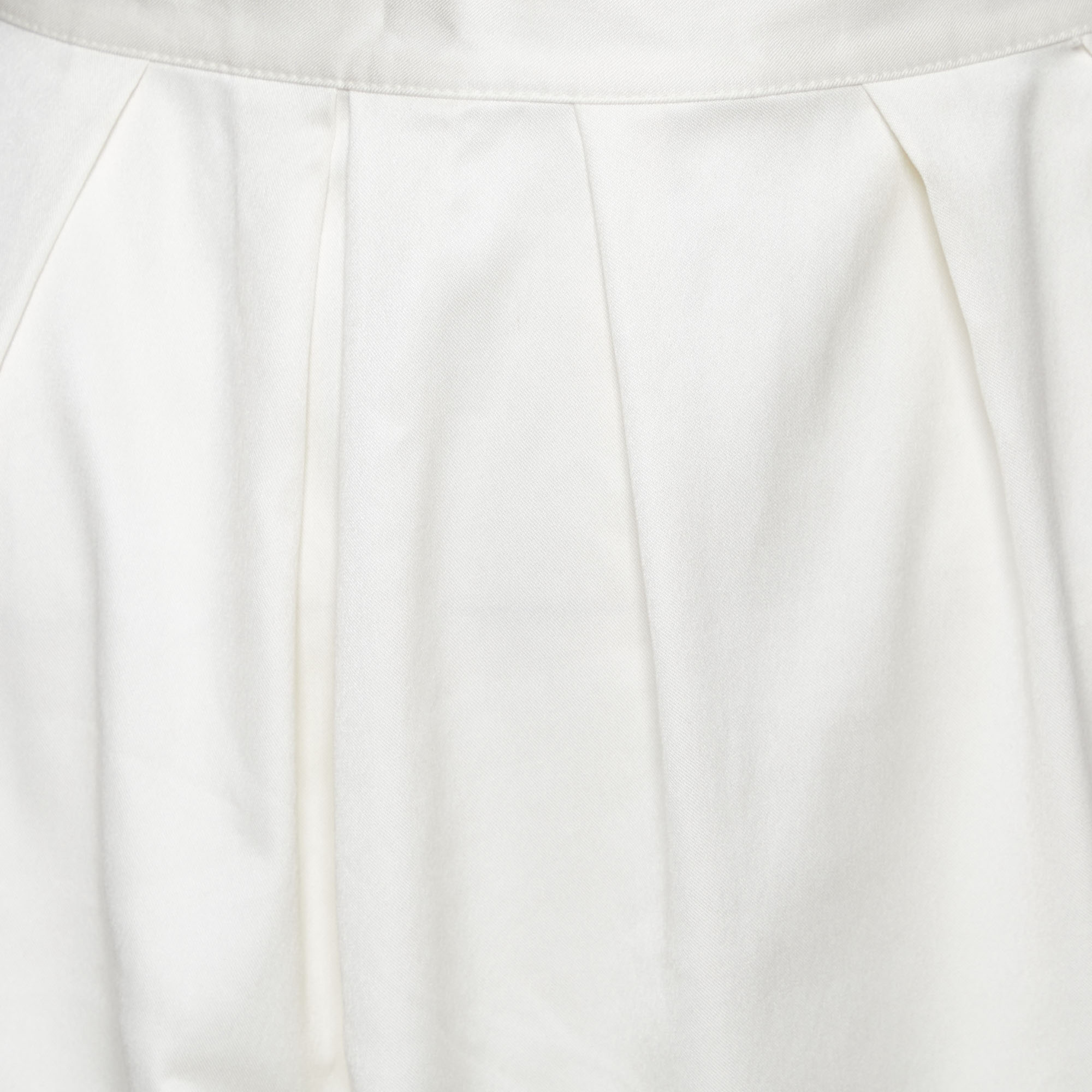 Just Cavalli Beige Pleated Twill Mini Skirt M