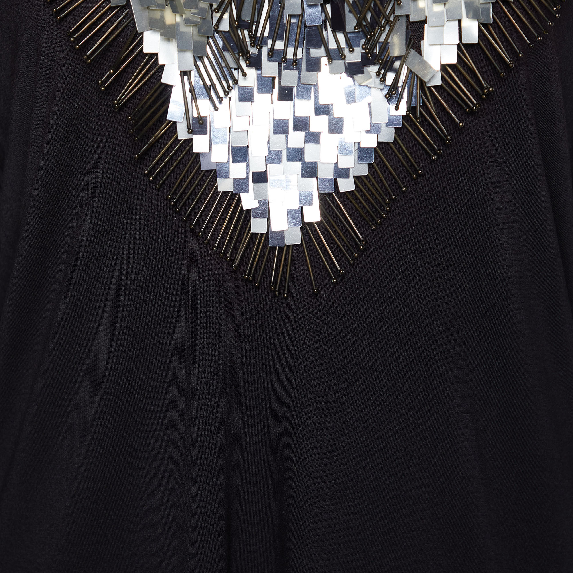 Just Cavalli Black Crystal Embellished Long Sleeve T-Shirt M