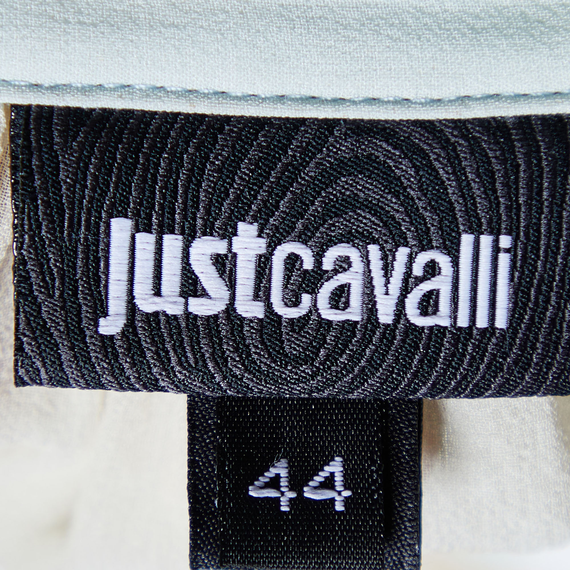 Just Cavalli Cream Silk & Lace Detail Top M