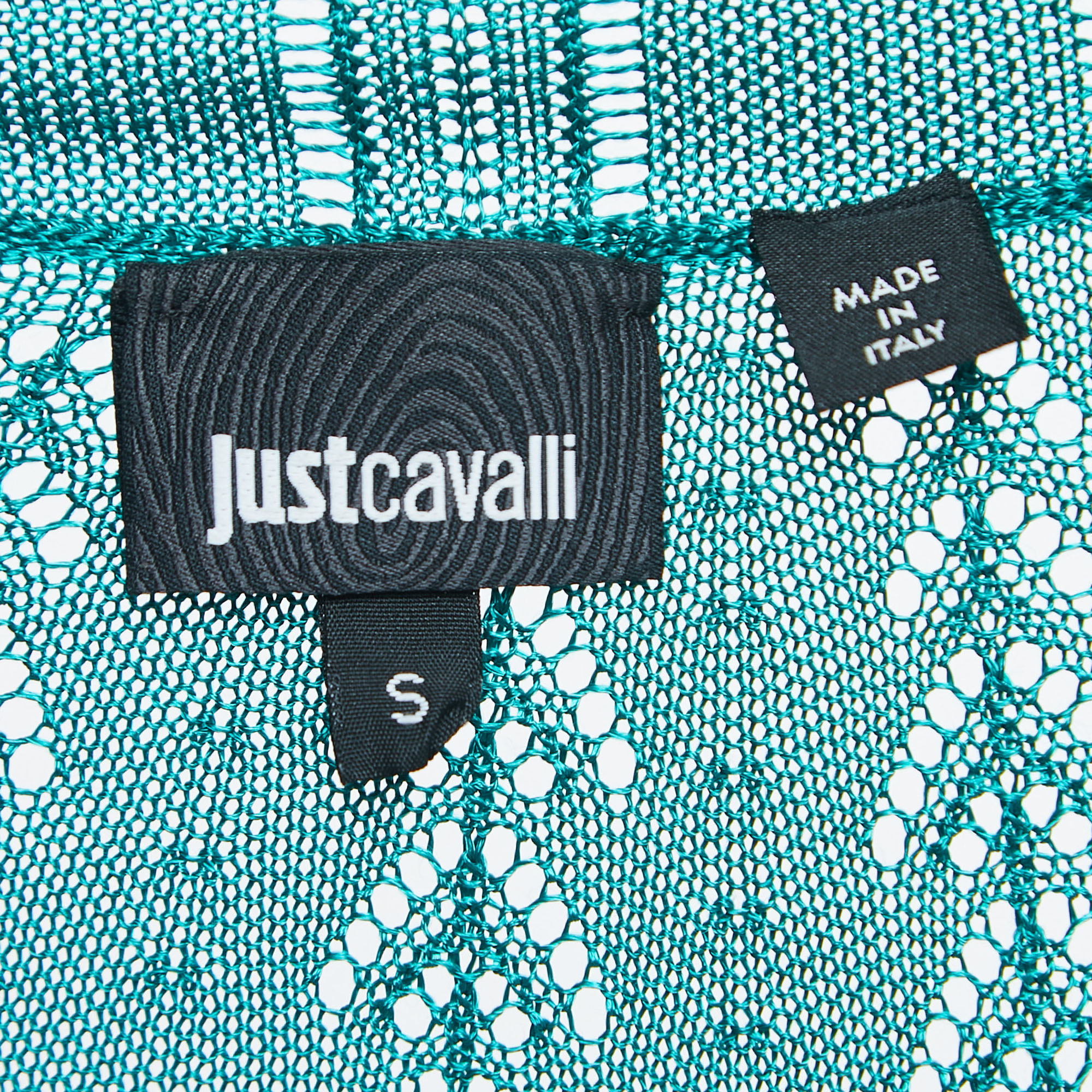 Just Cavalli Green Knit Single-Button Cardigan S