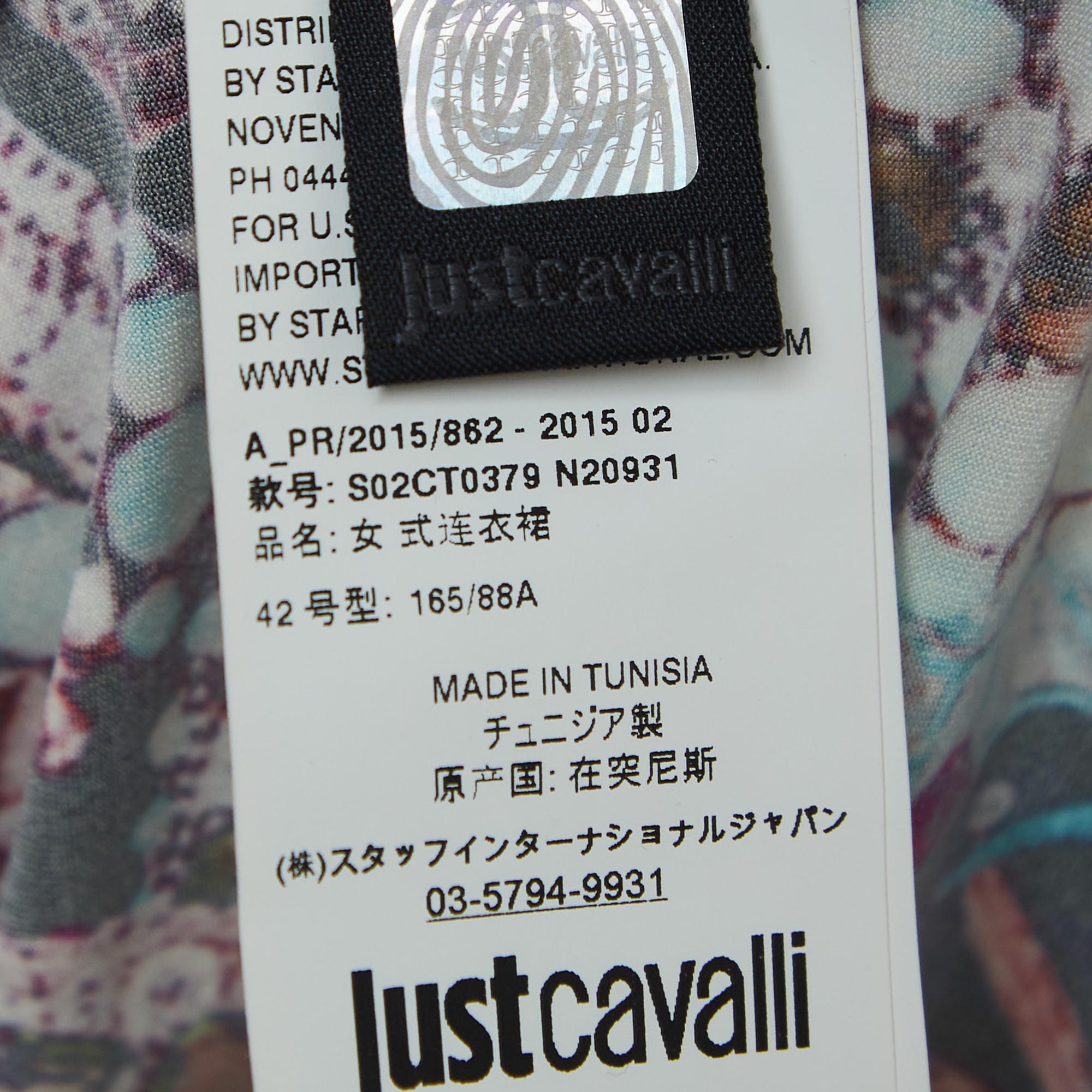 Just Cavalli Multicolor Print Stretch Knit Mini Dress M