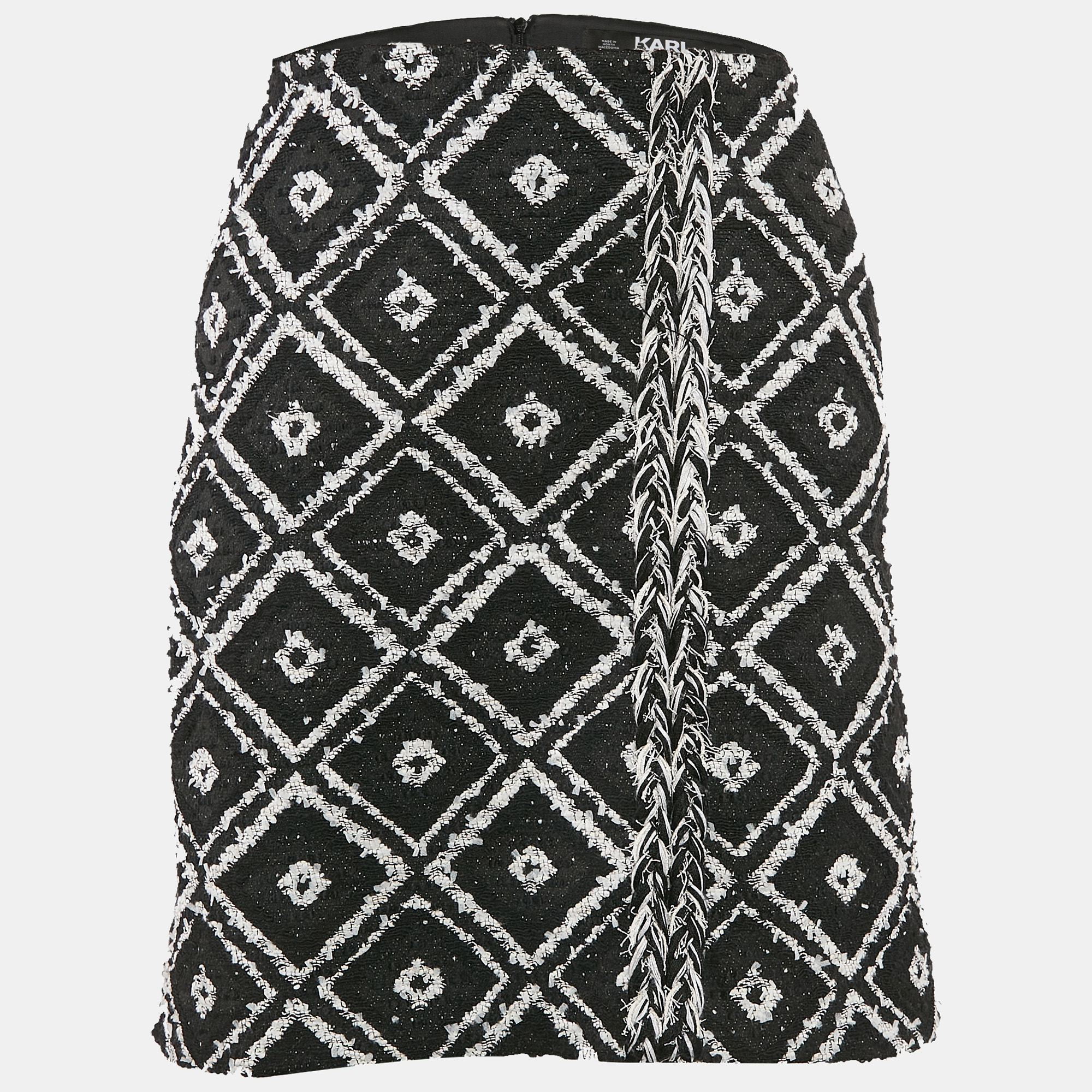 Karl Lagerfeld Black Tweed Mini Skirt S