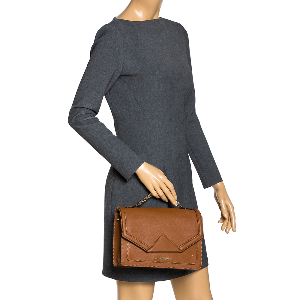 

Karl Lagerfeld Brown Leather K/Klassik Shoulder Bag