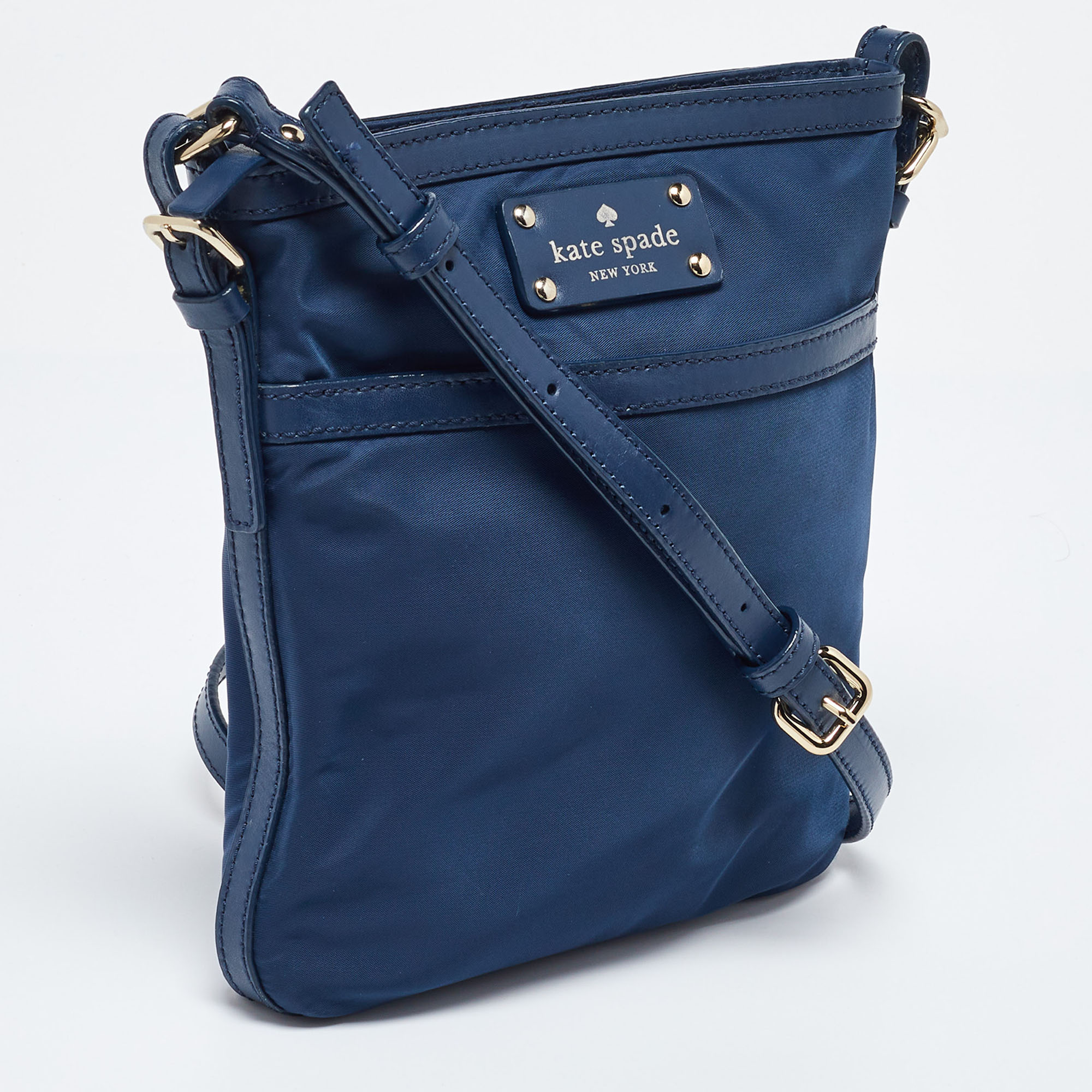 Kate Spade Blue Nylon And Leather Crossbody Bag