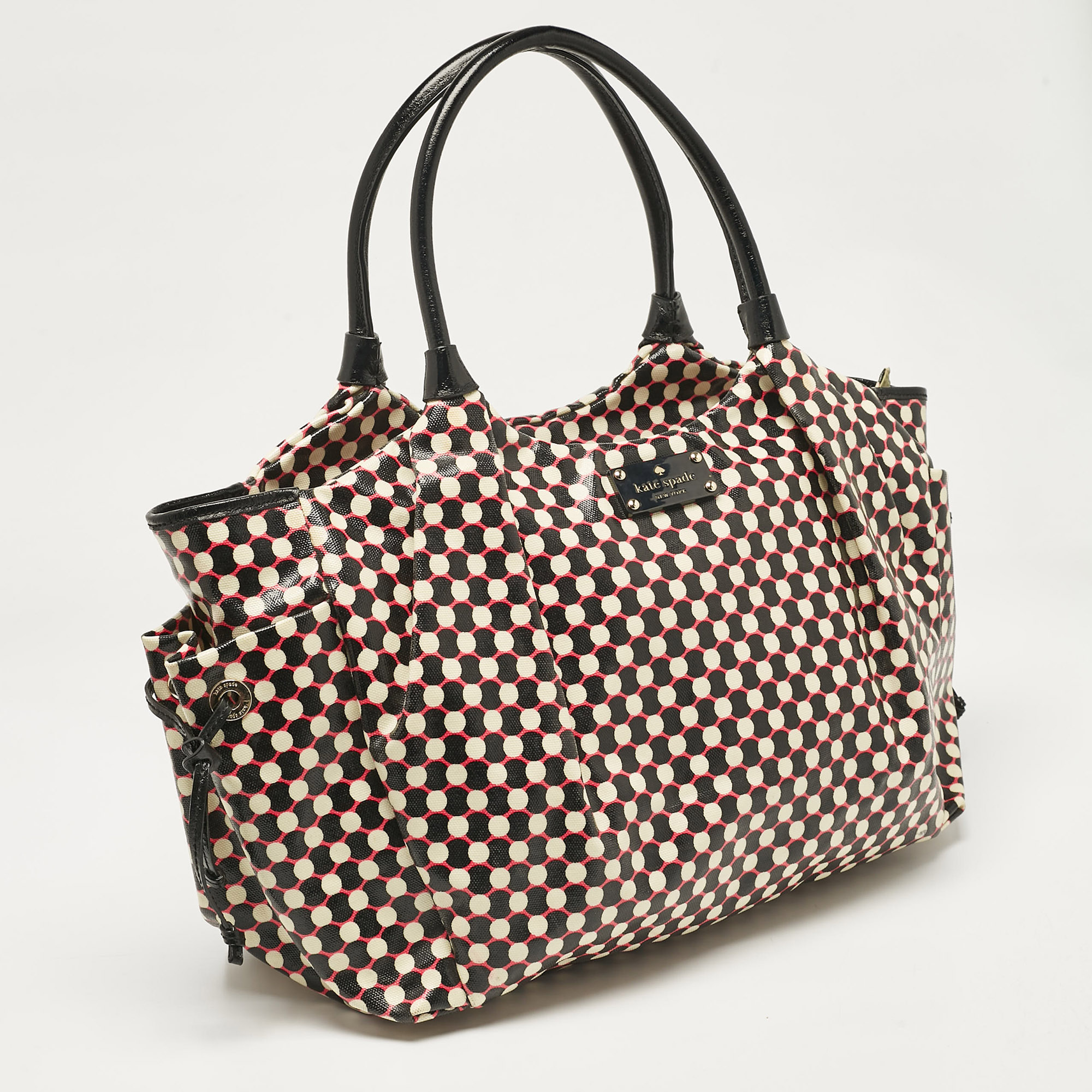 Kate Spade Multicolor Coated Canvas Polka Dots Stevie Tote