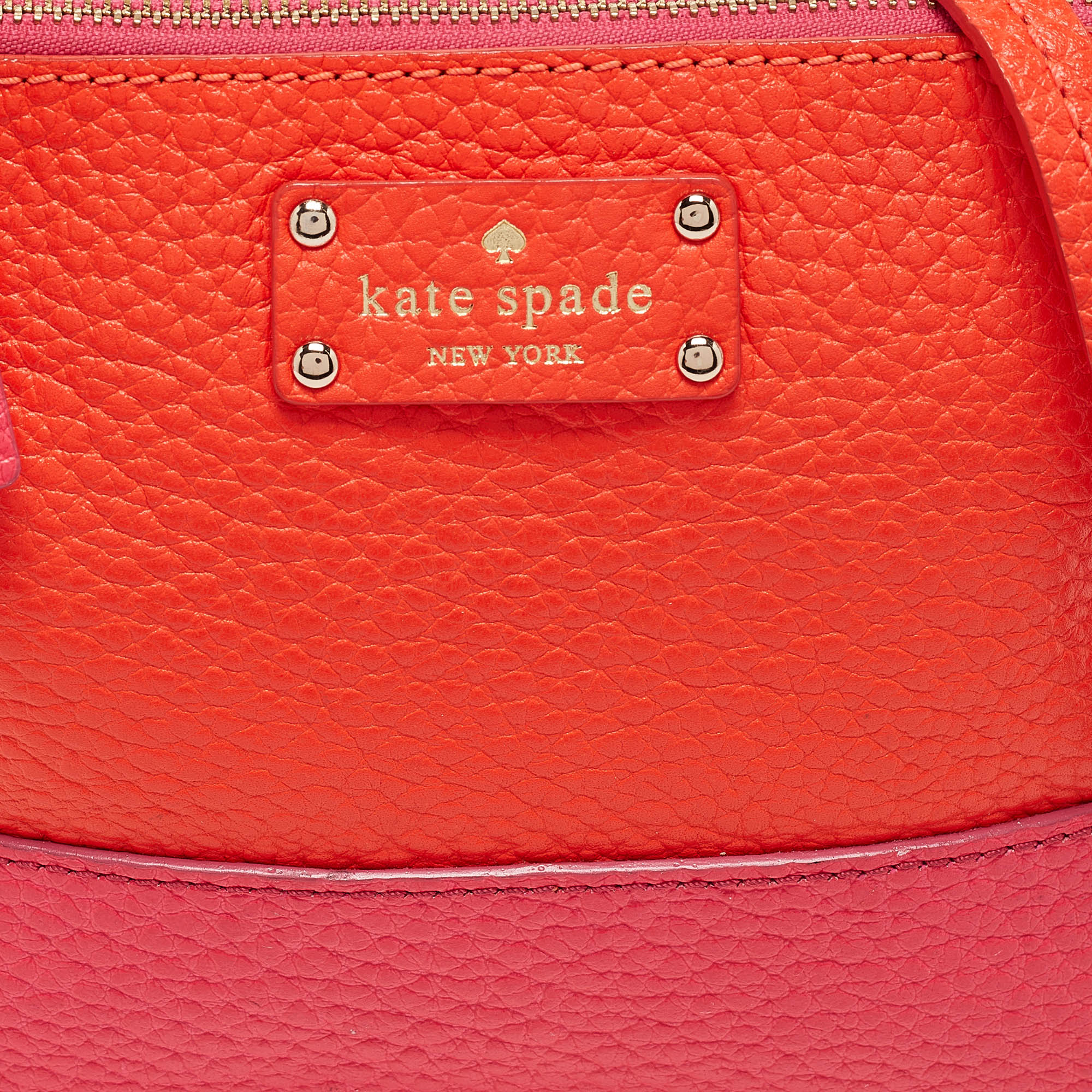 Kate Spade Pink/Orange Leather New York Grove Park Crossbody Bag