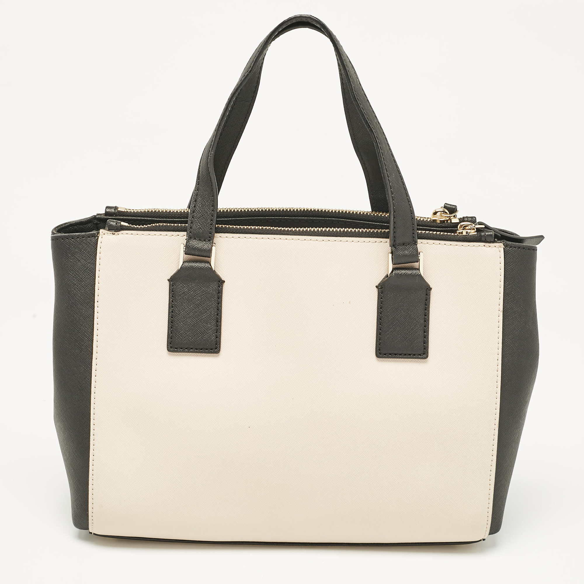 Kate Spade Black/Cream Leather Cameron Street Teegan Top Handle Bag