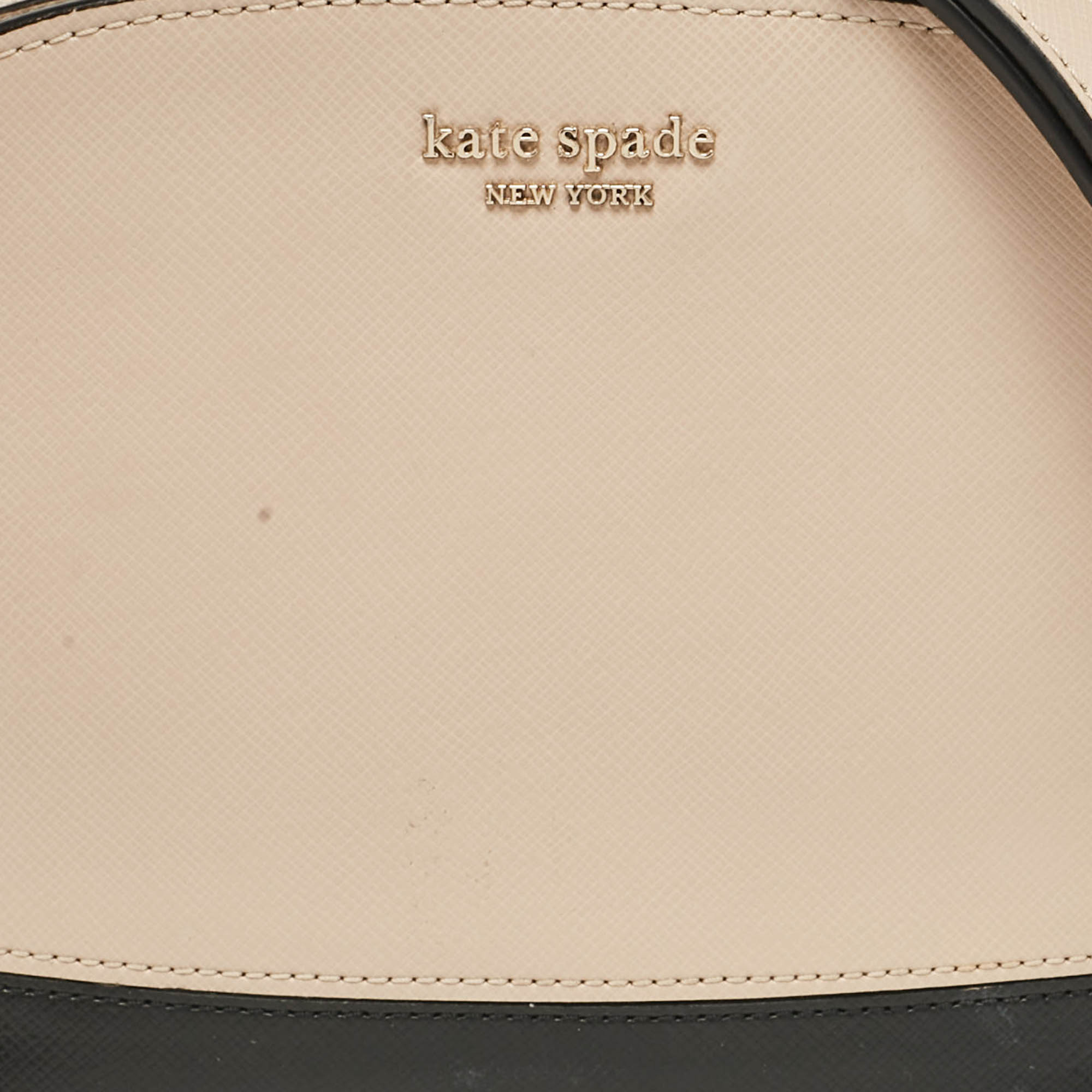 Kate Spade Beige/Black Leather Small Spencer Crossbody Bag