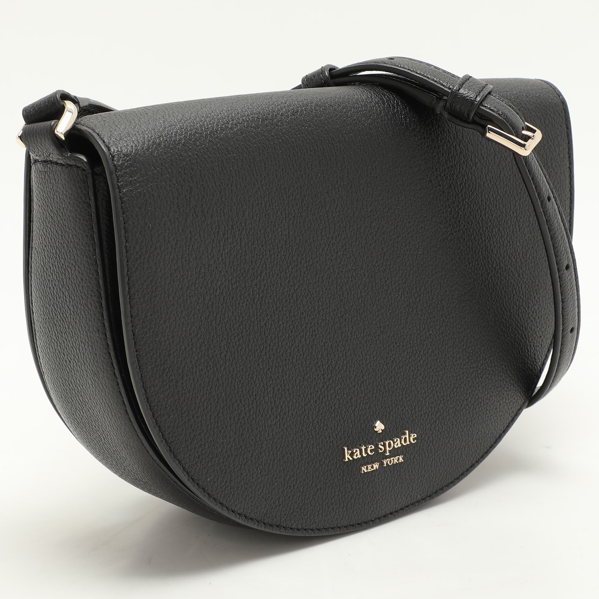 Kate Spade Black Leather Luna Crescent Crossbody Bag