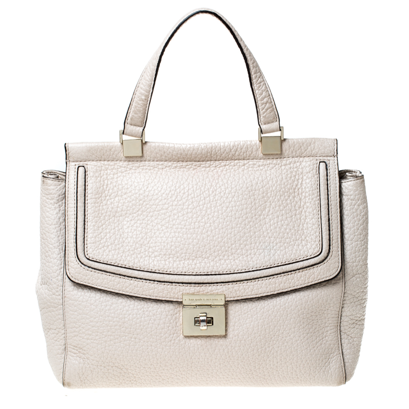 Kate Spade Cream Leather Tallulah Everett Way Top Handle Bag