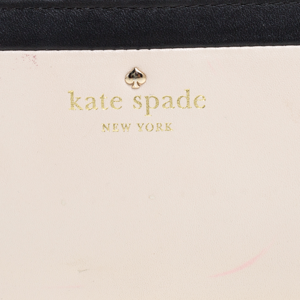 Kate Spade Pink/Black Leather Long Bifold Wallet
