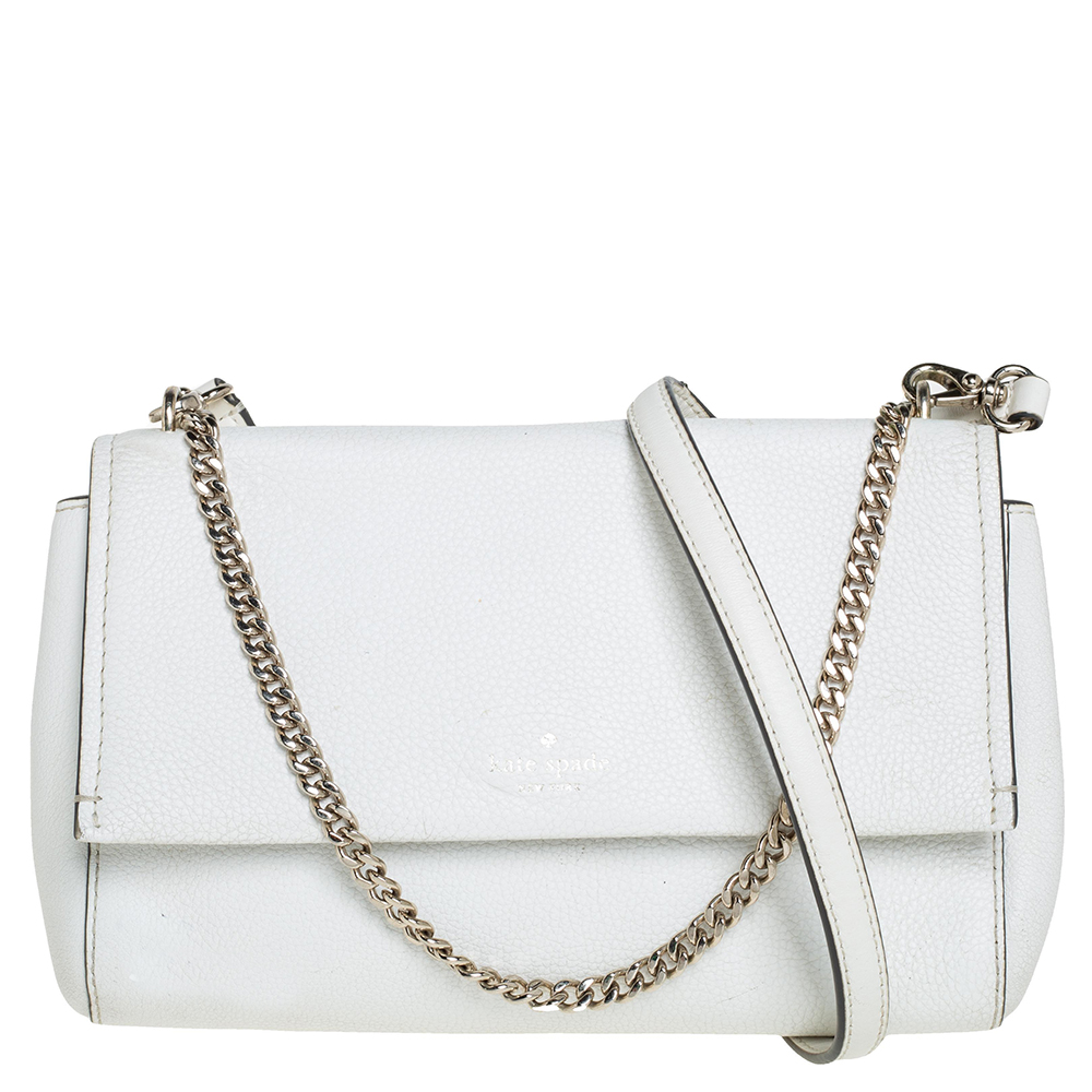 Kate Spade White Leather Laurel Way Greer Shoulder Bag