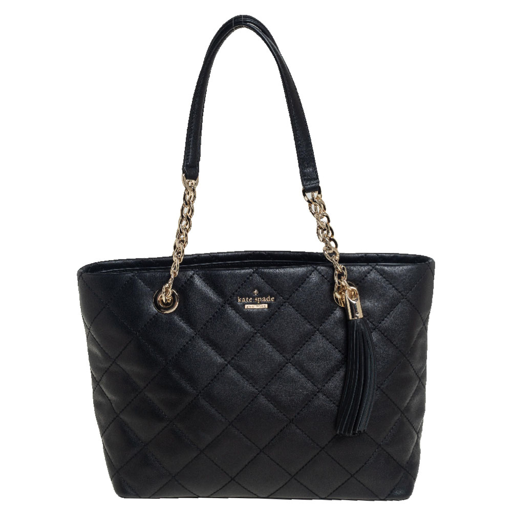 Kate Spade Black Quilted Leather Emerson Place Phoebe Tote