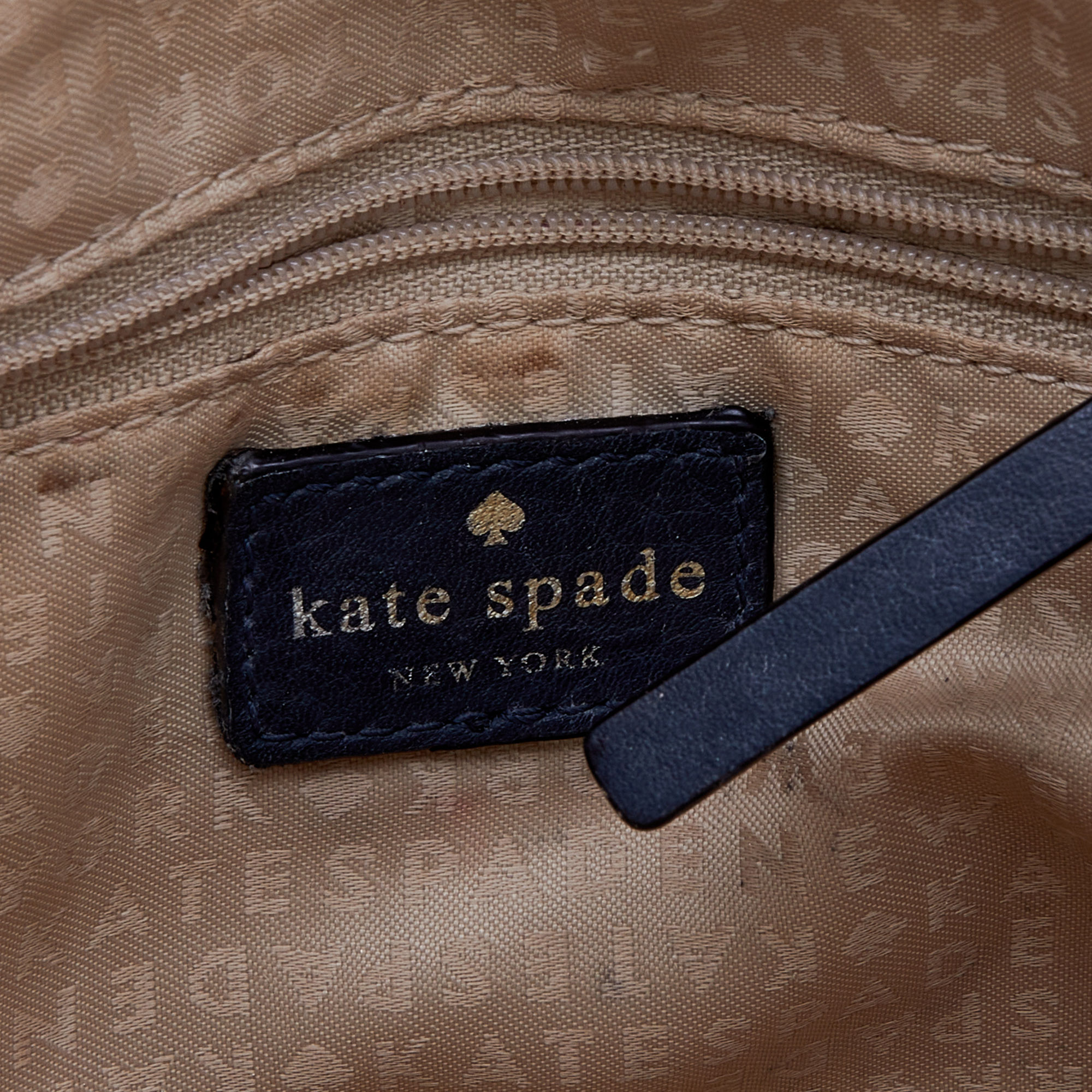 Kate Spade Dark Grey Leather Perforated Flap Shoulder Bag