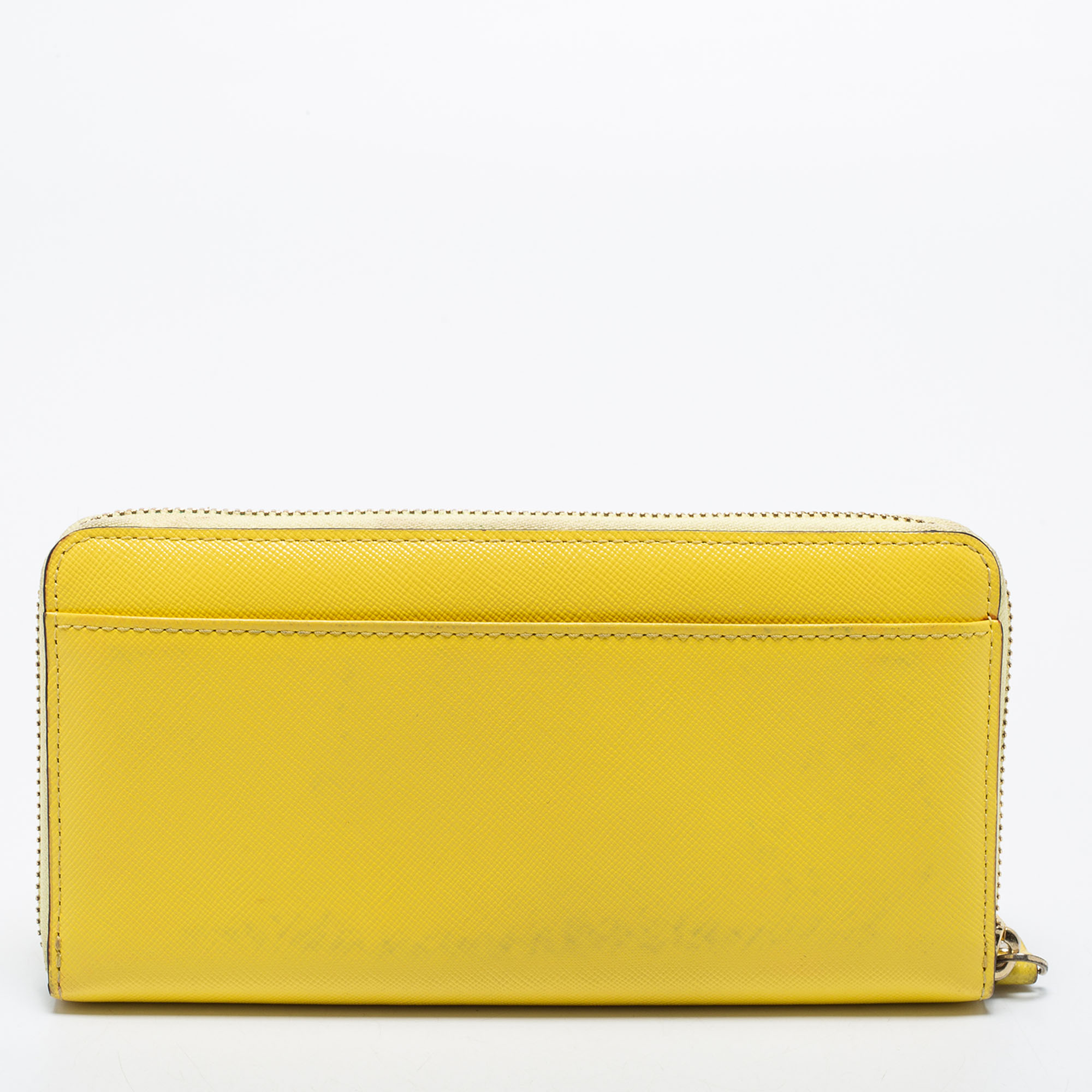 Kate Spade Yellow Leather Zip Around Wallet