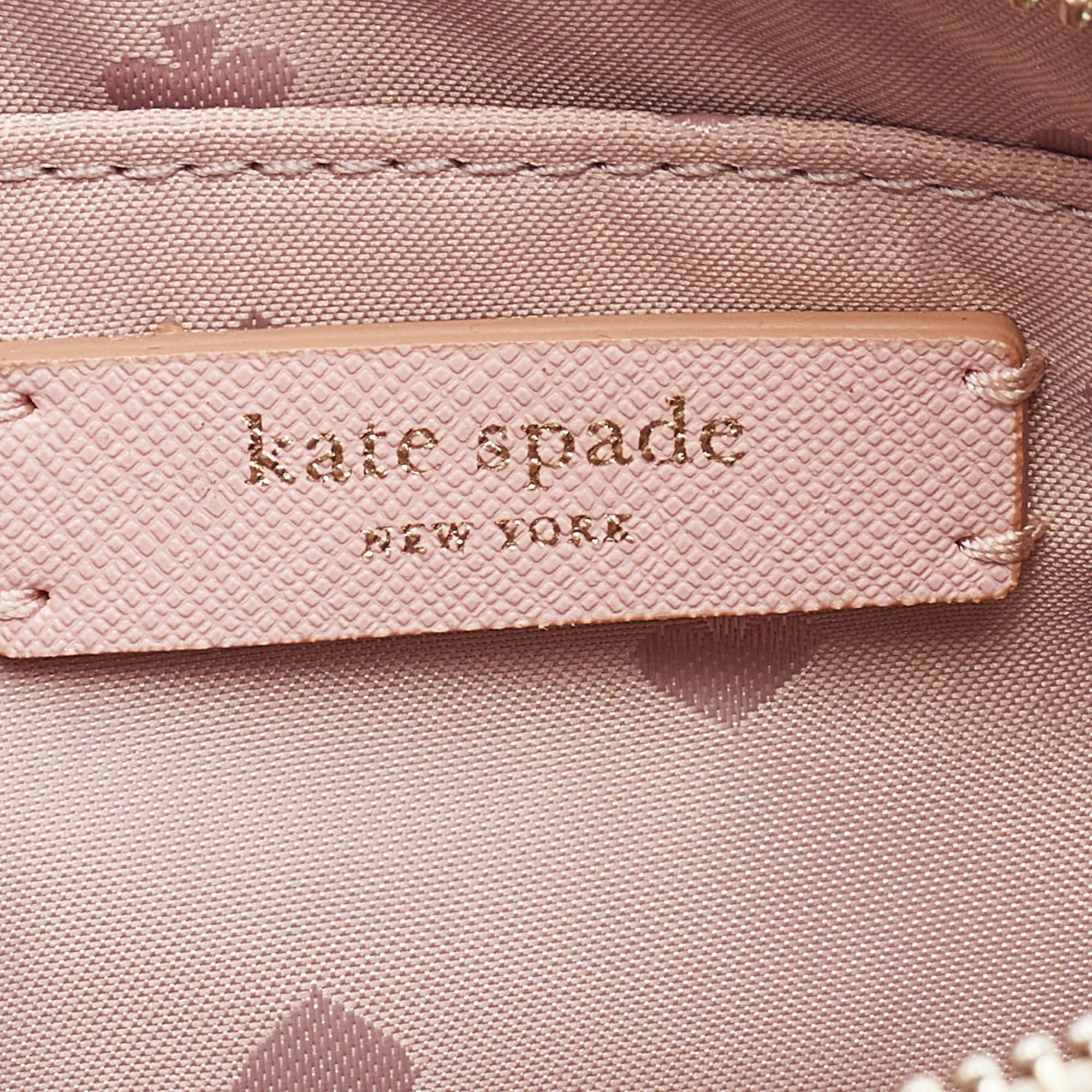 Kate Spade Rose Gold/Pink Glitter And Leather Shoulder Bag