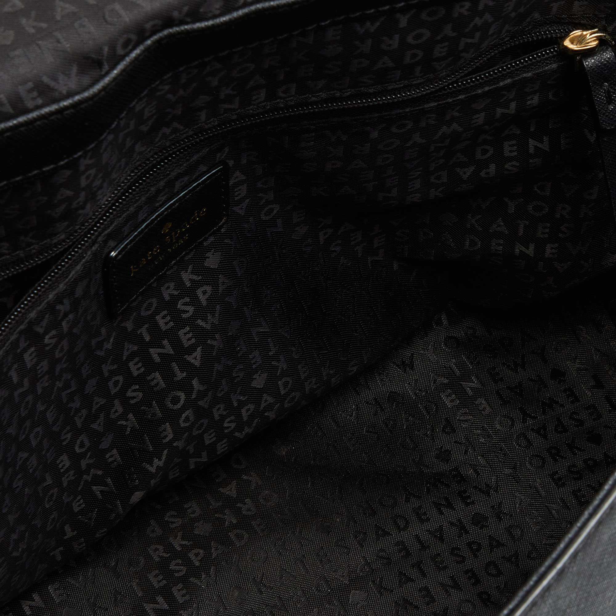 Kate Spade Black Leather Flap Top Handle Bag