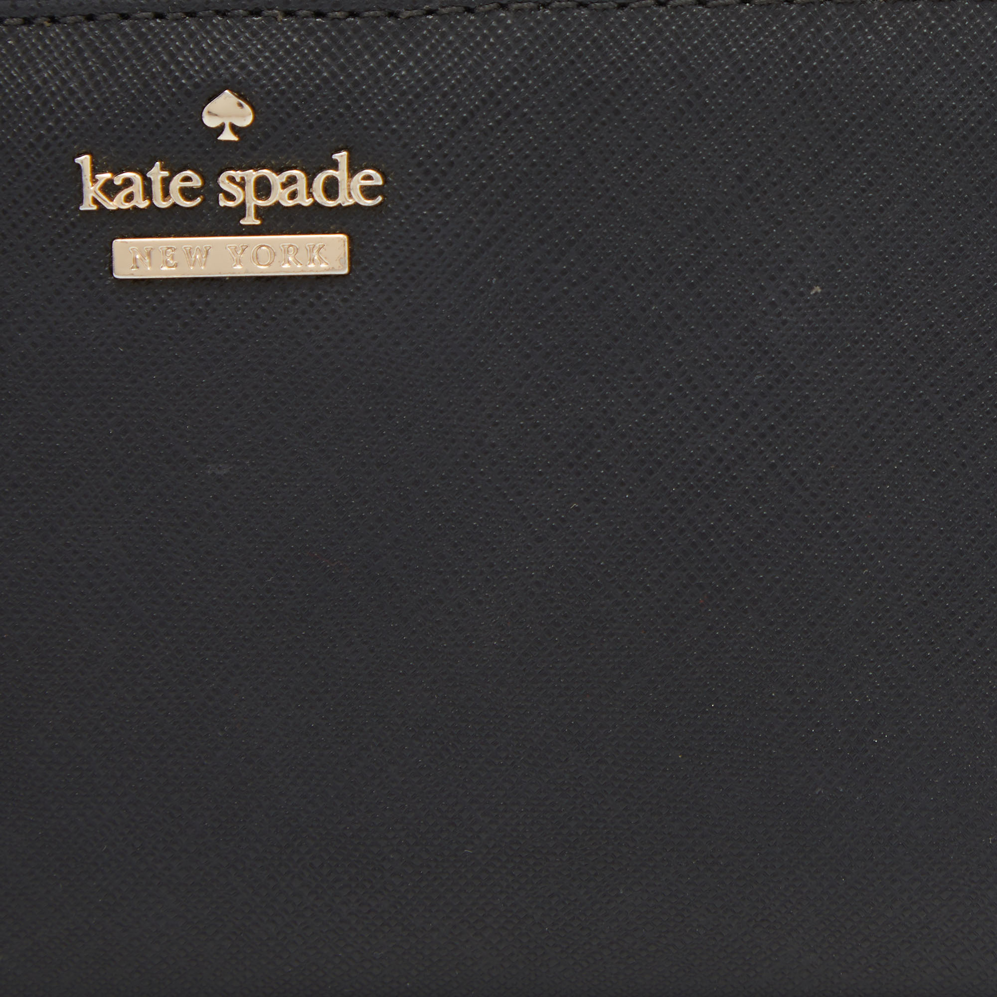 Kate Spade Black Leather Bifold Flap Wallet