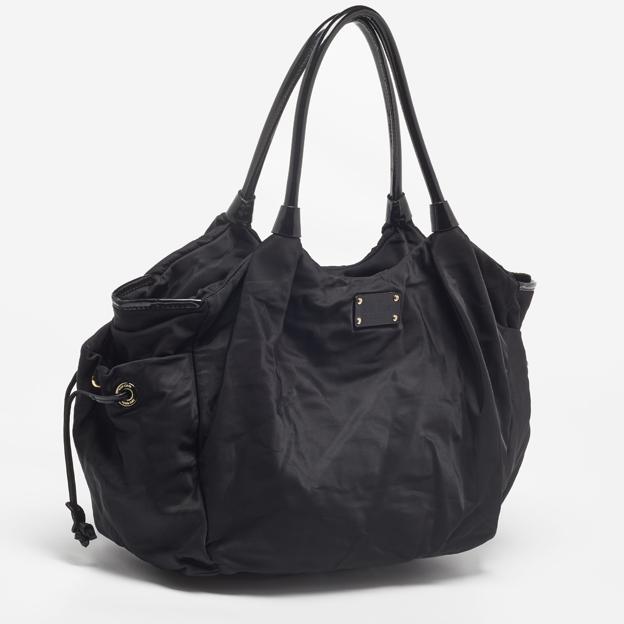 Kate Spade Black Nylon And Patent Leather Stevie Diaper Bag
