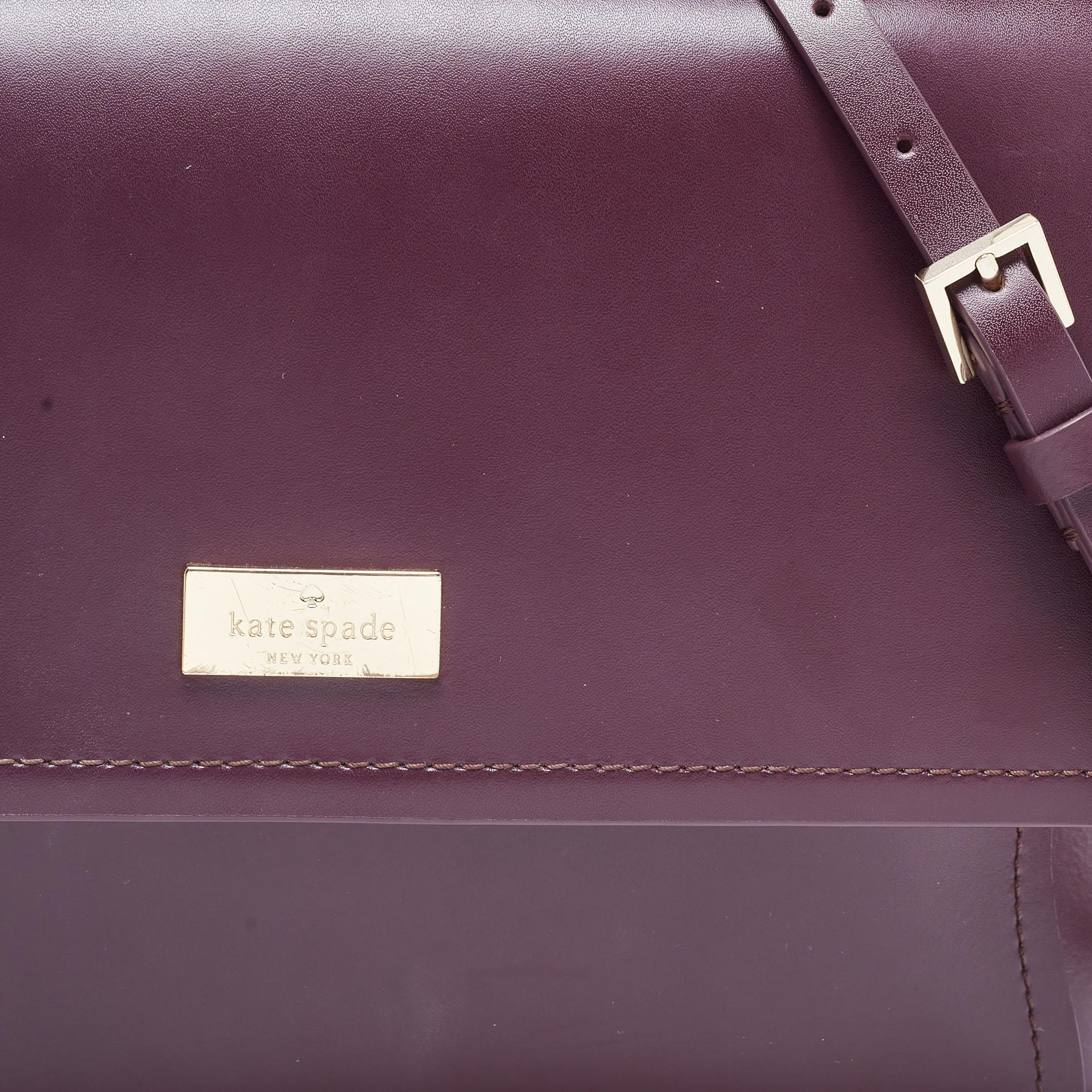 Kate Spade Purple Leather Large Arbour Hill Charline Top Handle Bag
