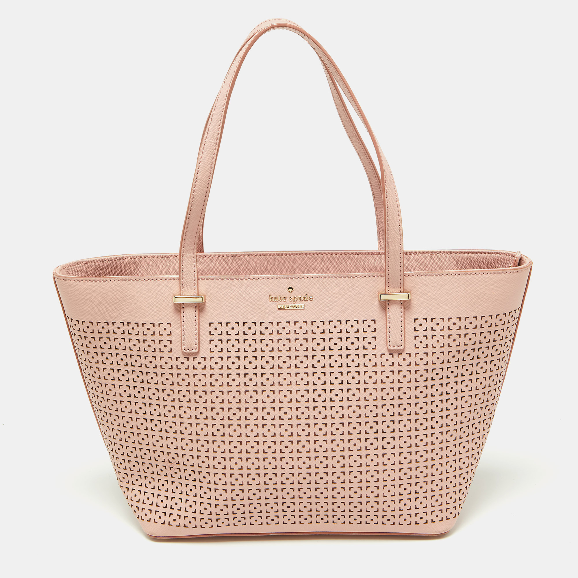 Kate Spade Pink Perforated Leather Cedar Street Harmony Tote
