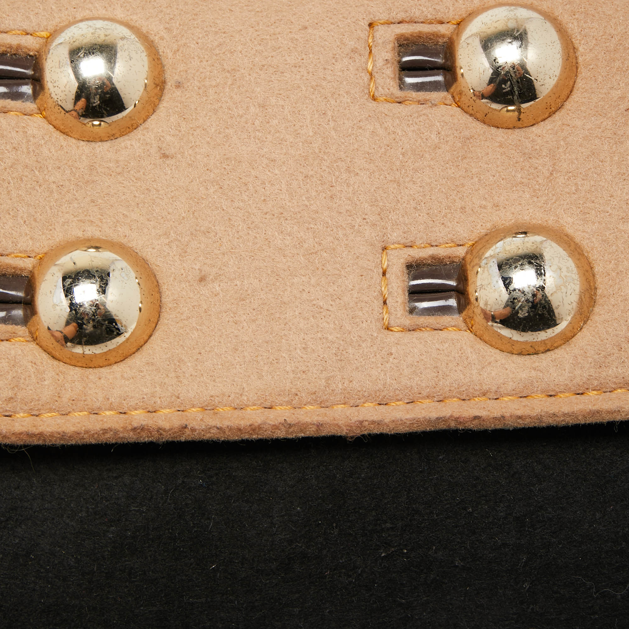 Kate Spade Black/Beige Wool And Patent Leather Beantown Lene Crossbody Bag