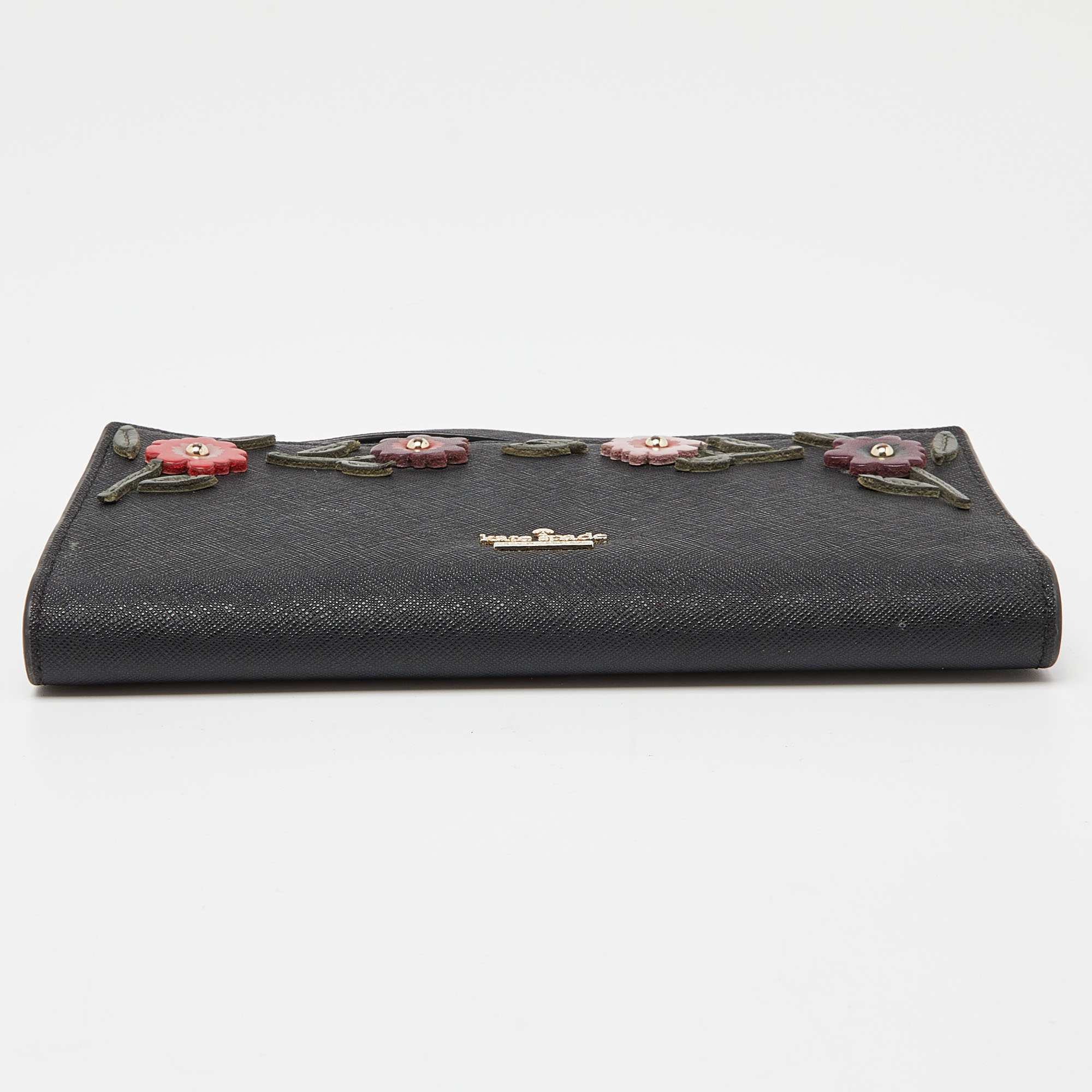 Kate Spade Black Saffiano Leather Spencer Bifold Wristlet Wallet