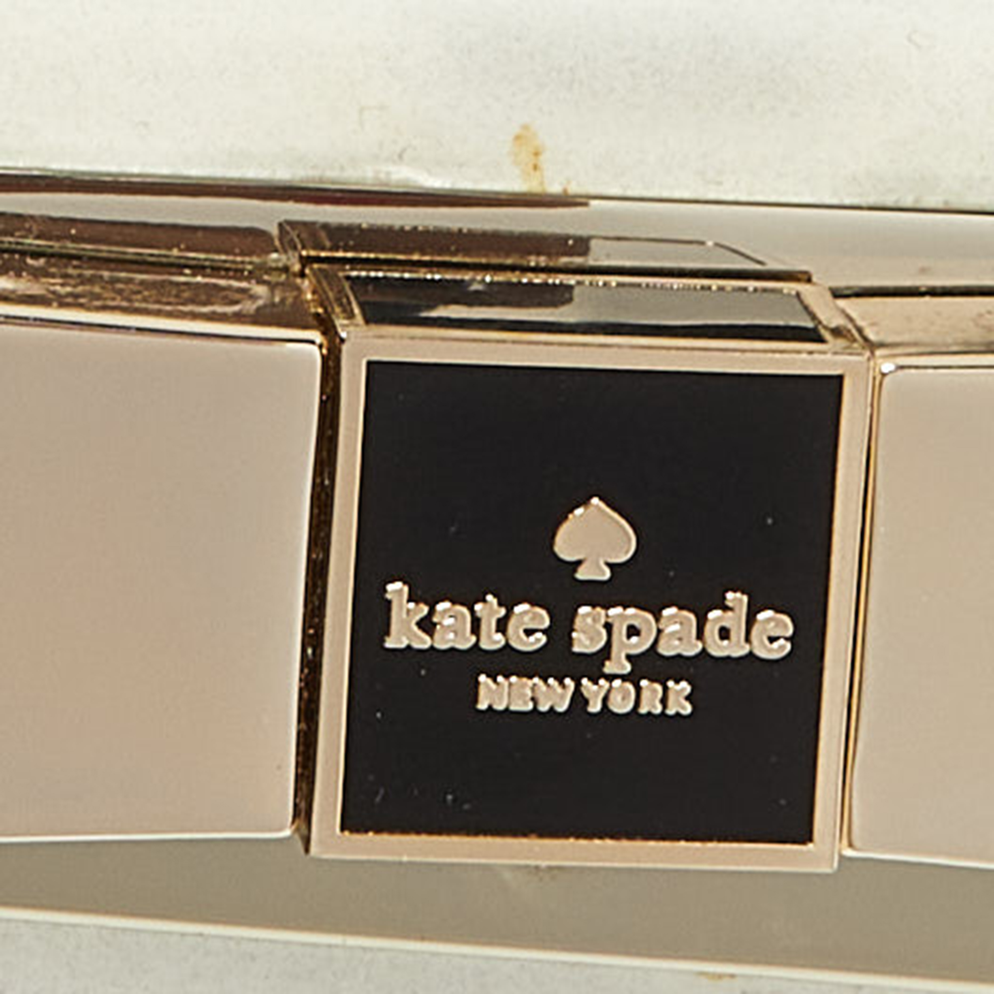 Kate Spade Beige Patent Leather Frame Clutch