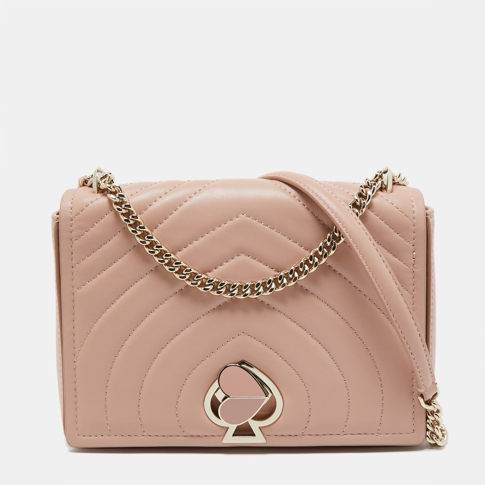 Kate Spade Flapper Pink Leather Medium Convertible Amelia Chain Shoulder Bag