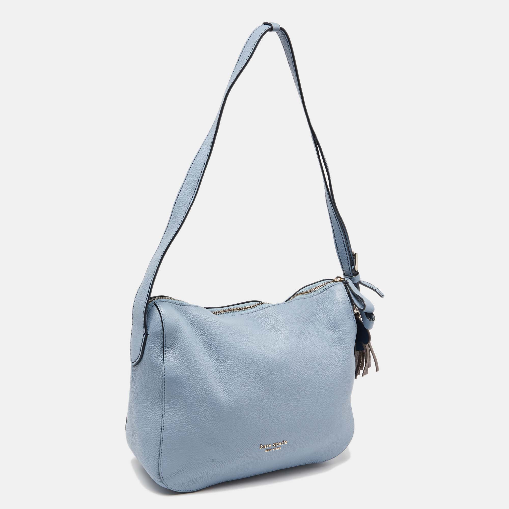 Kate Spade Blue Leather Zip Shoulder Bag