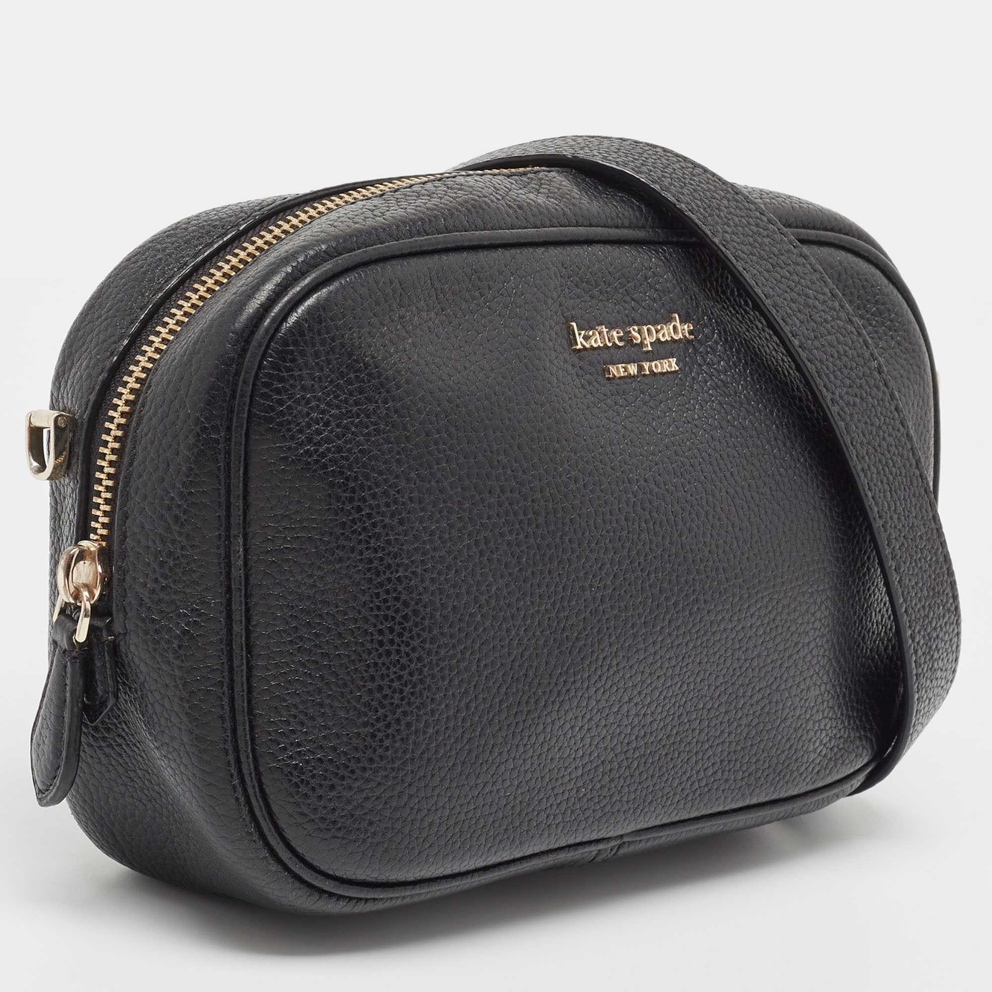 Kate Spade Black Leather Camera Crossbody Bag