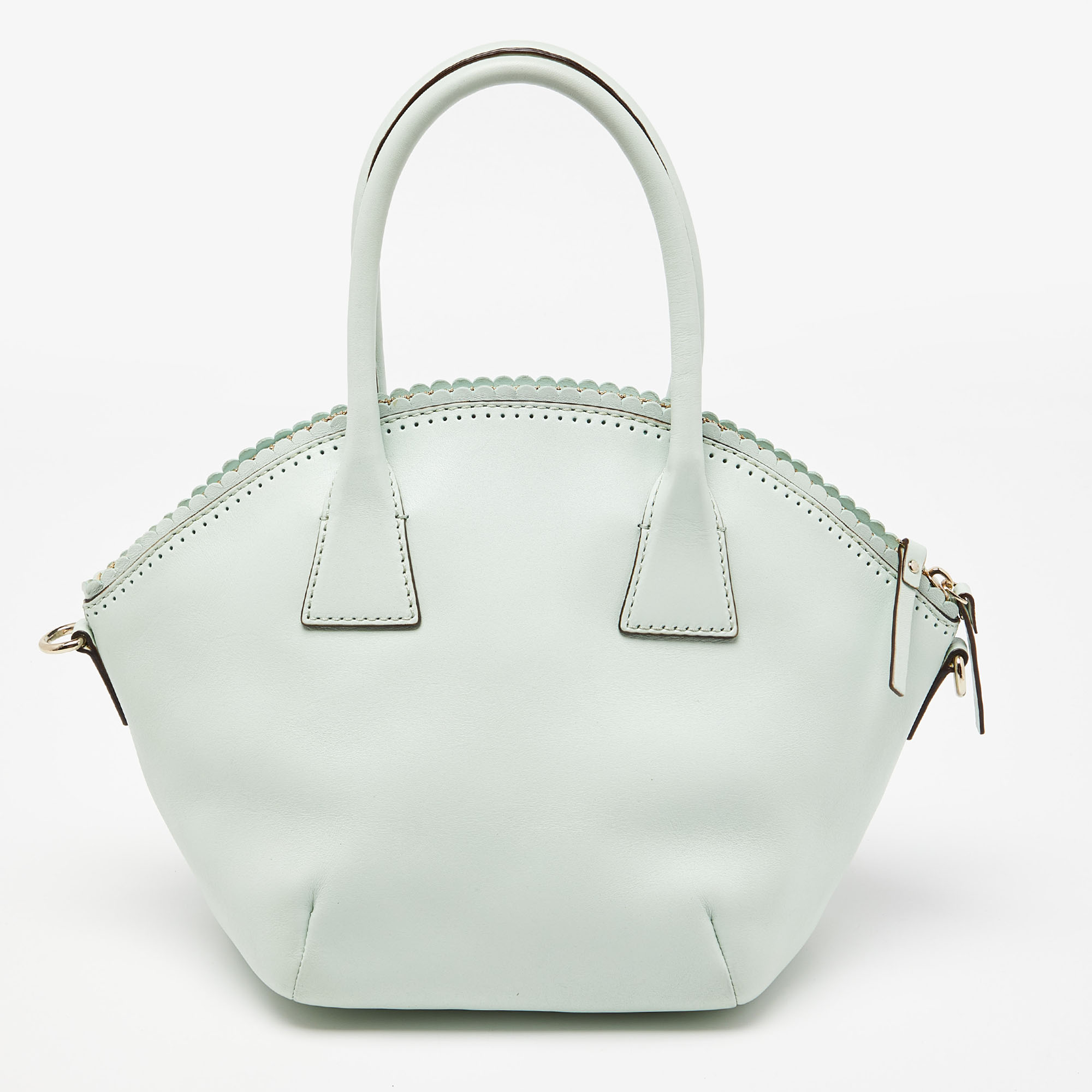 Kate Spade Mint Green Scalloped Leather Satchel