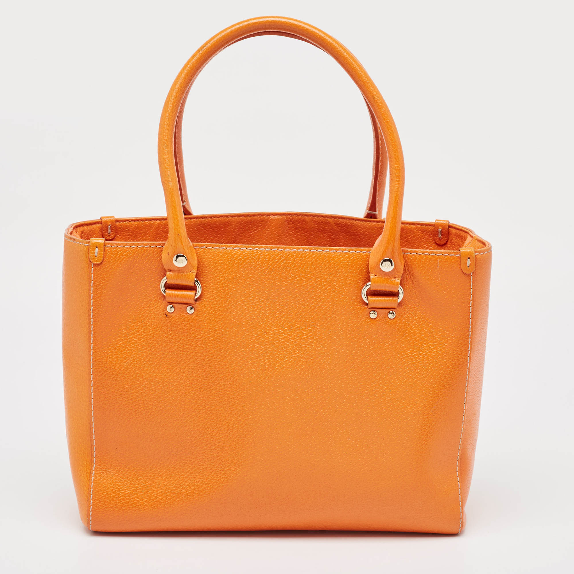 Kate Spade Orange Leather Middle Zip Tote