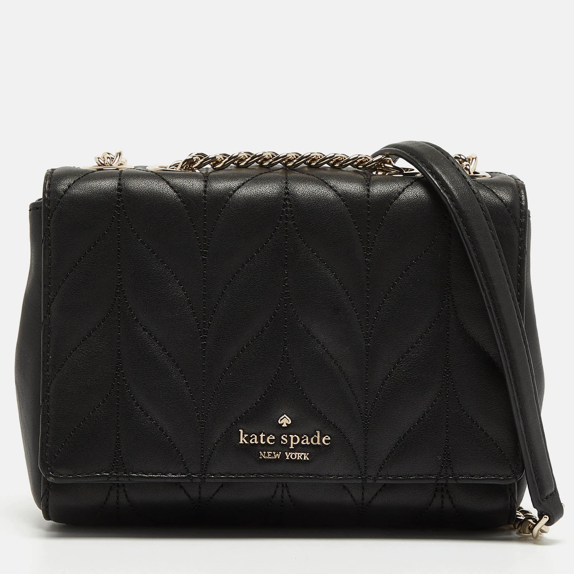 Kate spade black briar lane quilted leather mini evelyn shoulder bag