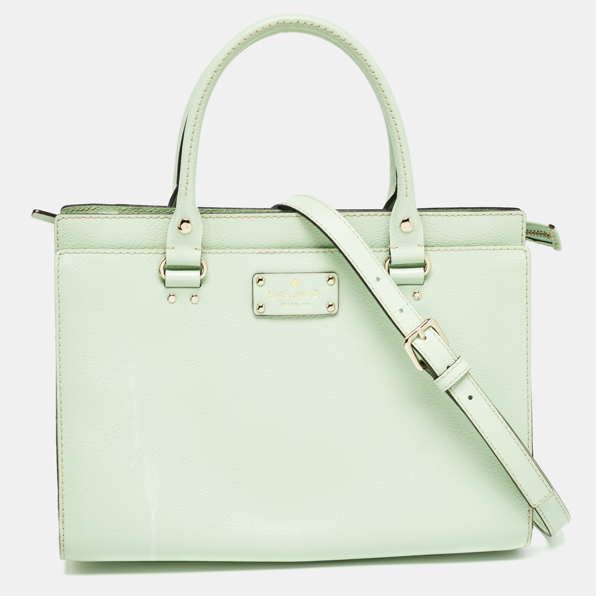 Kate spade mint mojito leather wellesley satchel