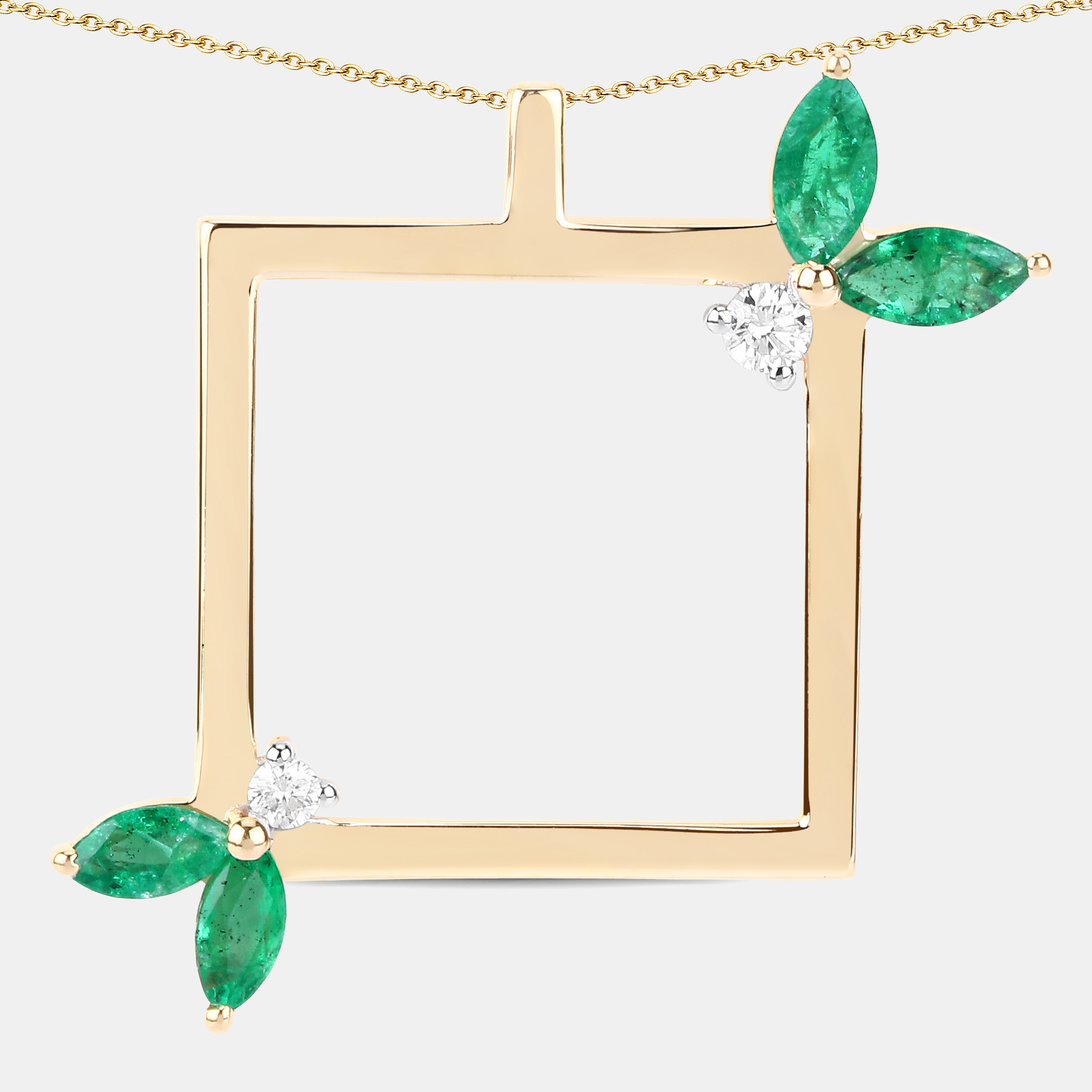 0.76 cts Emerald and Diamond 14K Yellow Gold Nature Inspired Pendant
0.76 cts Emerald and Diamond 14K Yellow Gold Nature Inspired Pendant