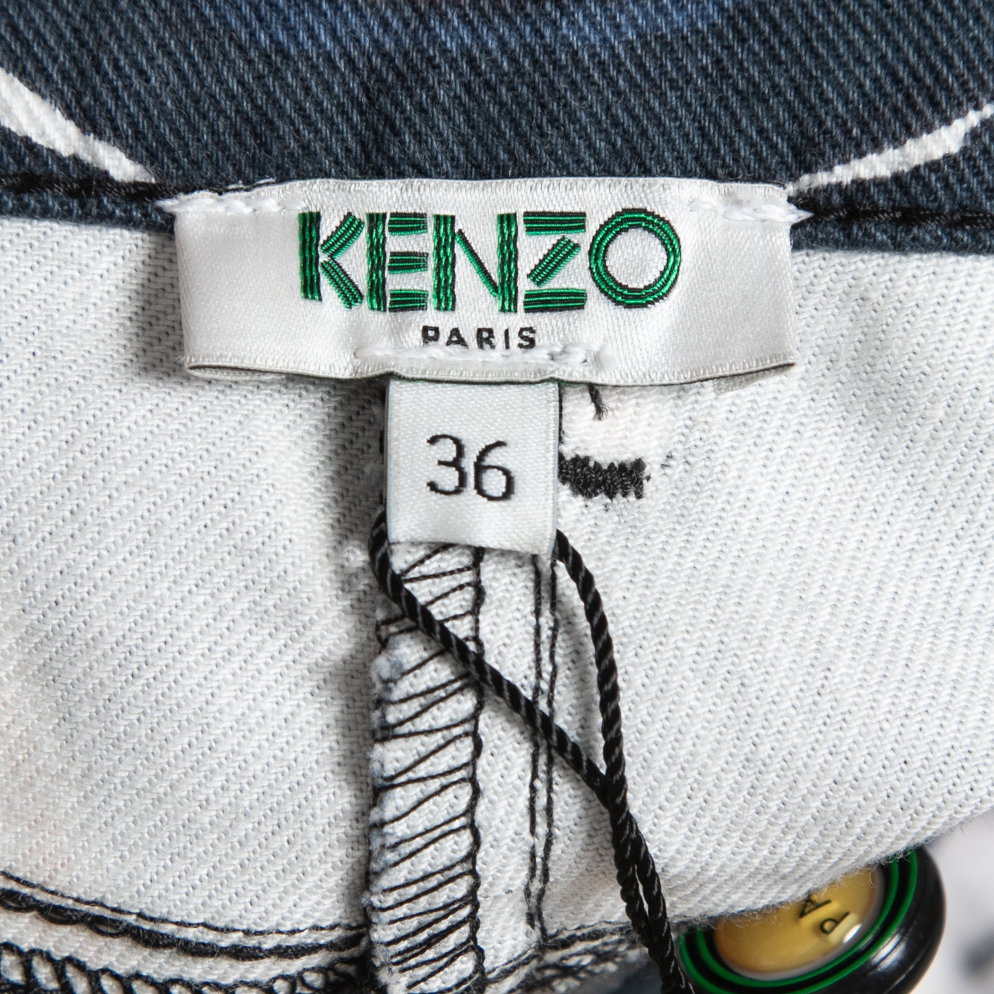 Kenzo Multicolor Printed Cotton Slim Fit Jeans S/ Waist 30