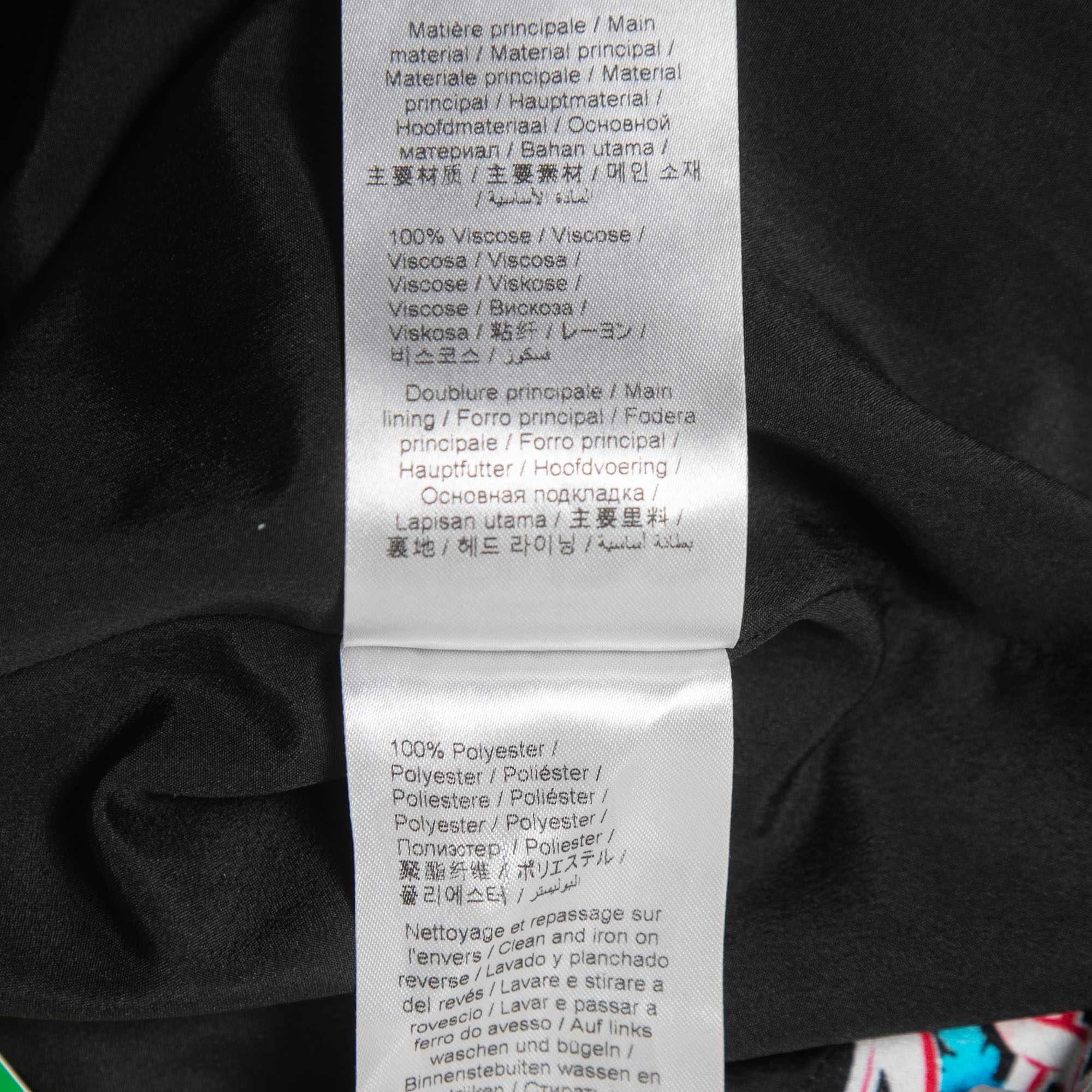 Kenzo Black Floral Printed Crepe Ruffled Midi Skirt S