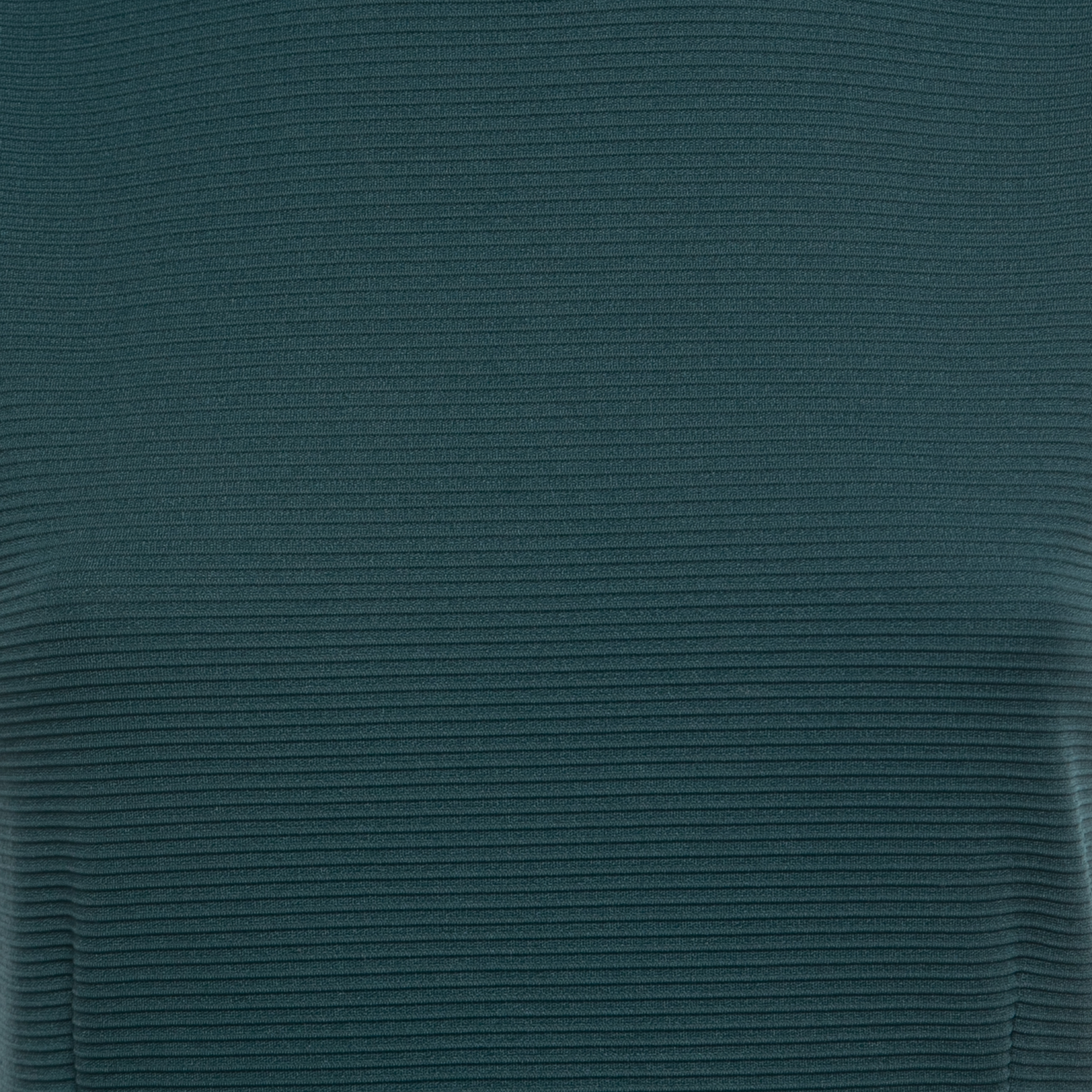 Kenzo Dark Green Textured Knit Zip Detailed Sleeveless Top M