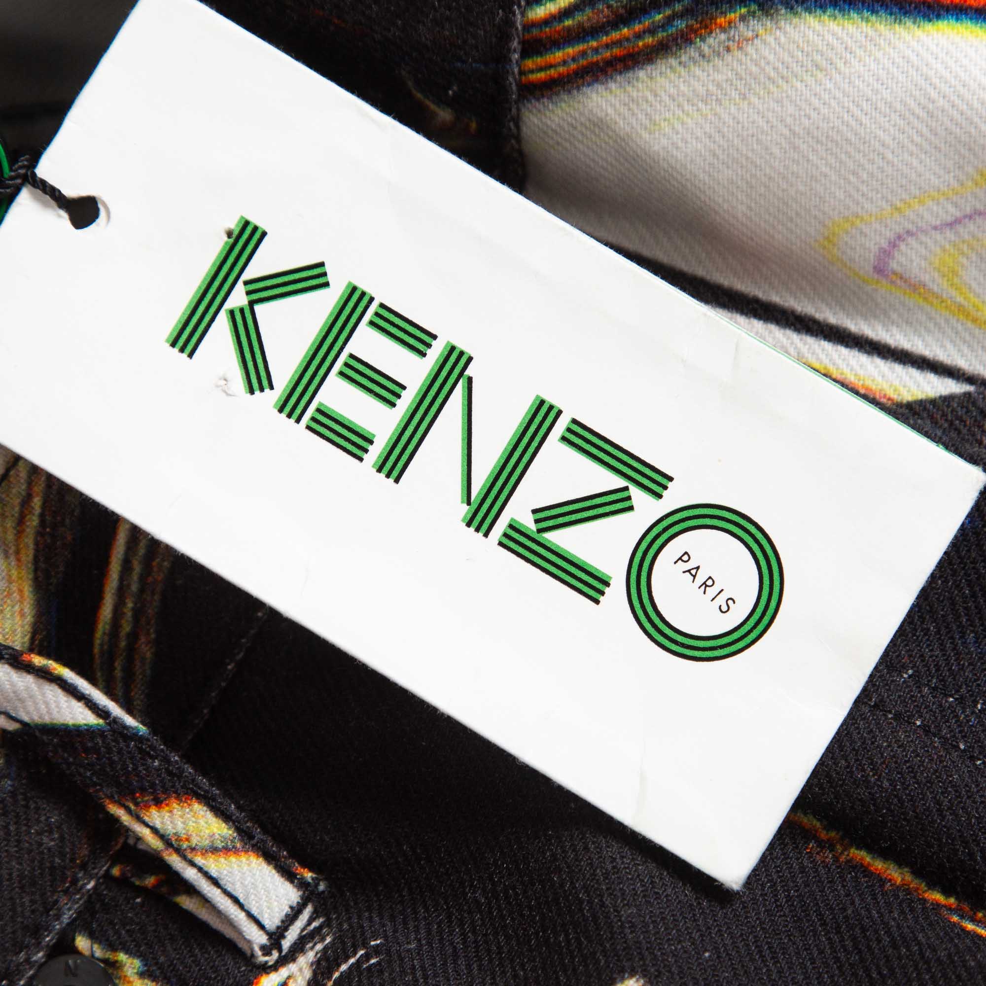Kenzo Multicolor Printed Denim Jeans M Waist 30