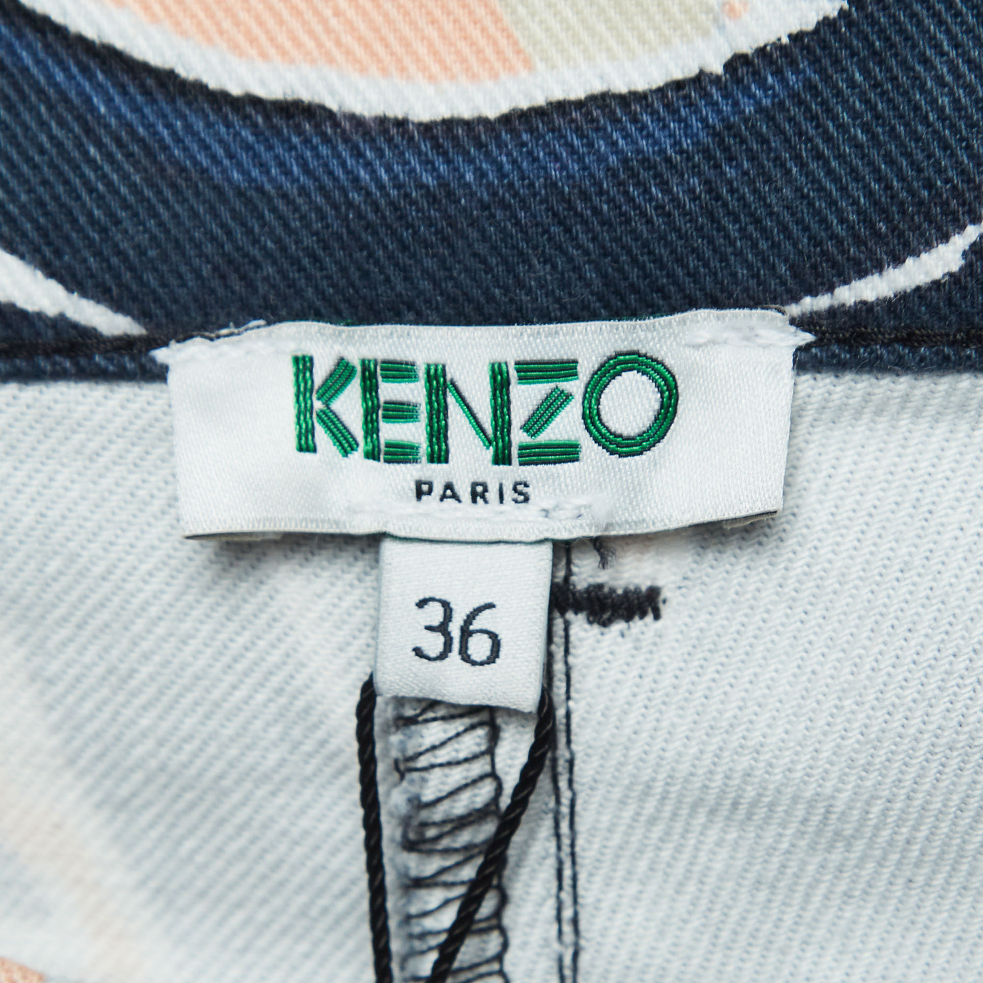 Kenzo Multicolor Printed Denim Skinny Jeans S Waist 29